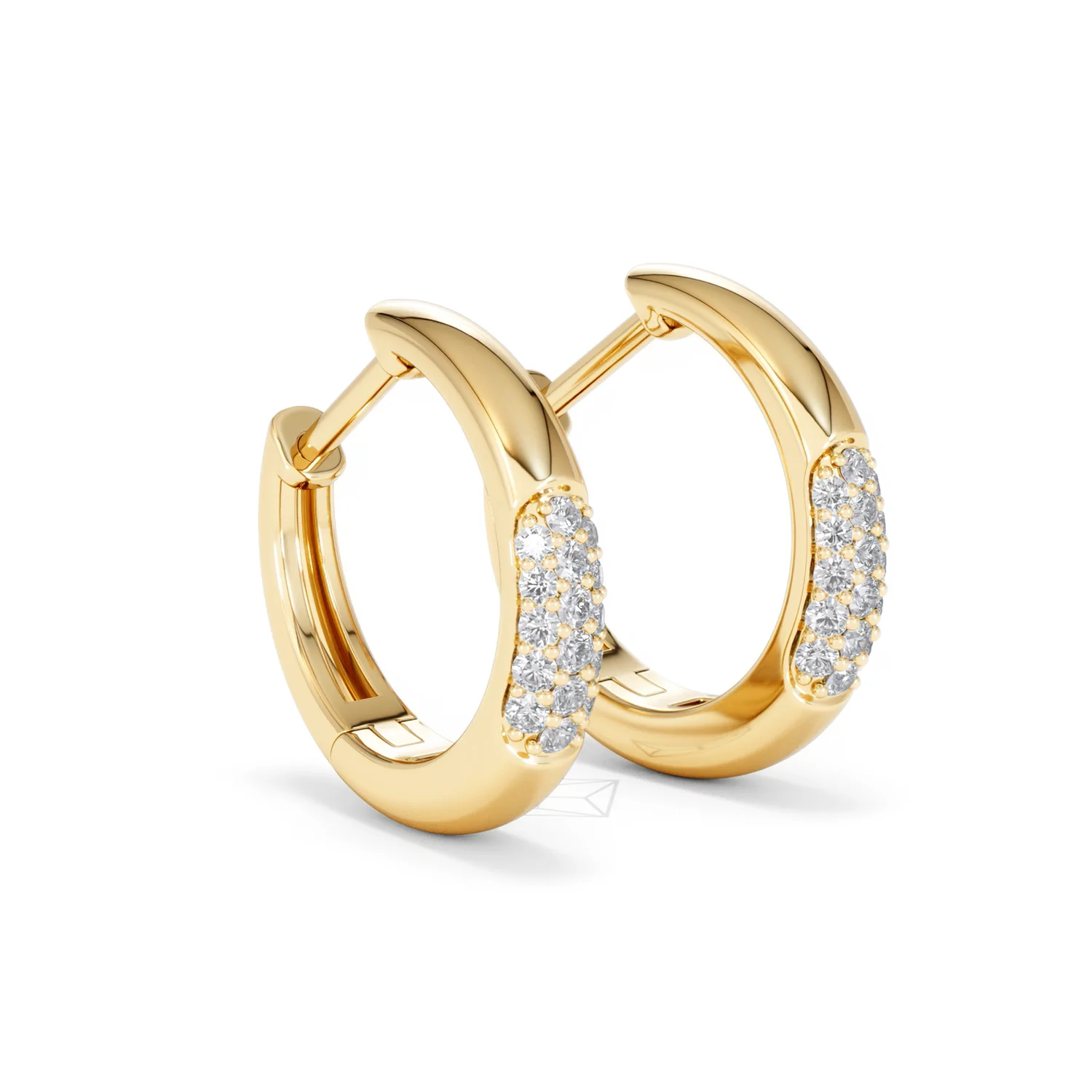 Short Micro Pavé Huggies Lab Diamond Earrings 0.25ct in 18K Gold Vermeil - Image 19