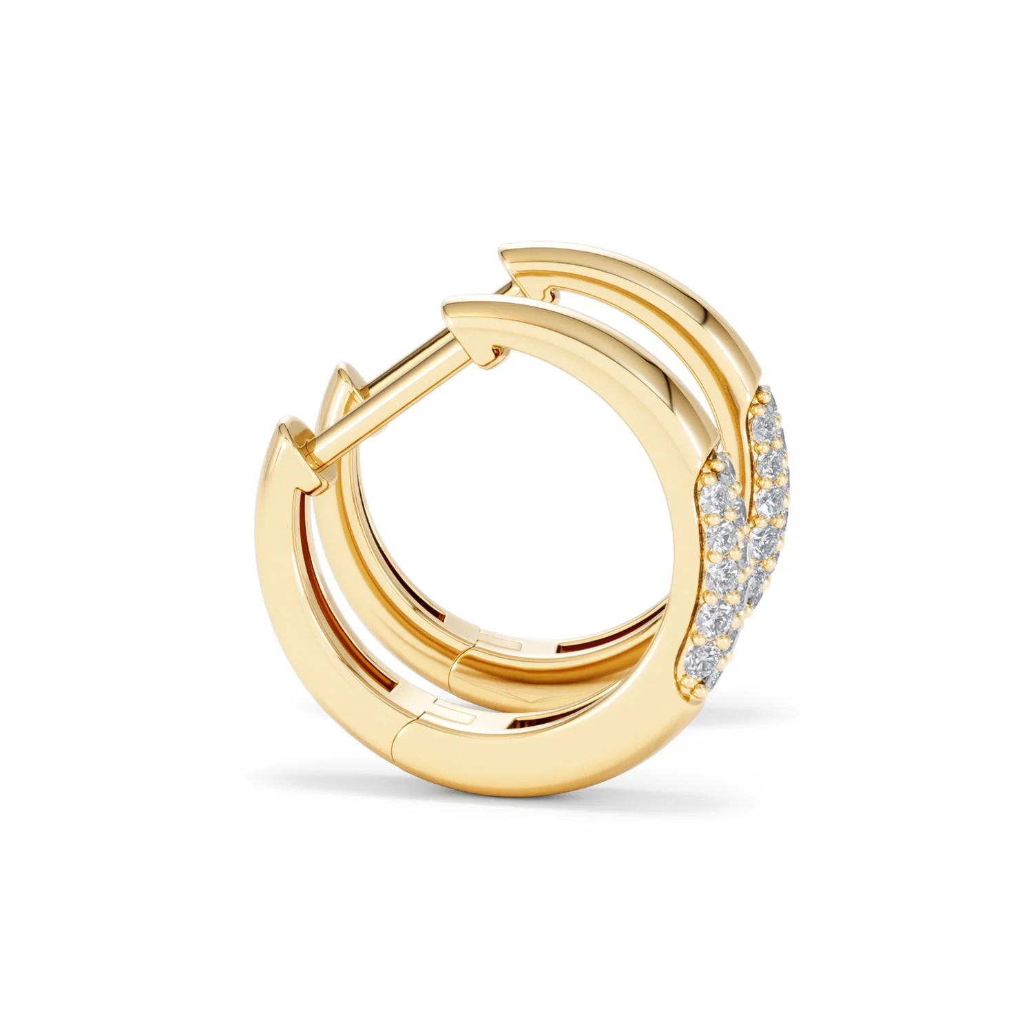 Short Micro Pavé Huggies Lab Diamond Earrings 0.25ct in 18K Gold Vermeil - Image 28