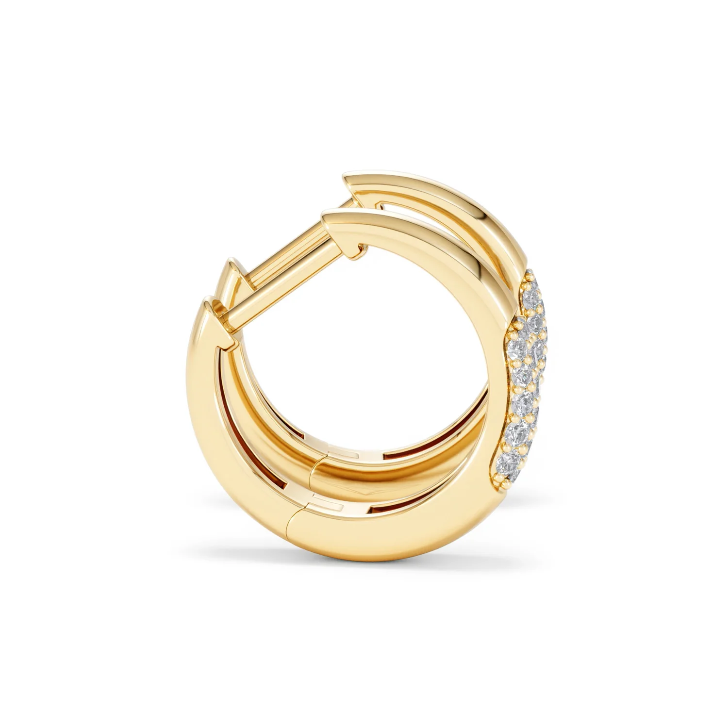 Short Micro Pavé Huggies Lab Diamond Earrings 0.25ct in 18K Gold Vermeil - Image 29