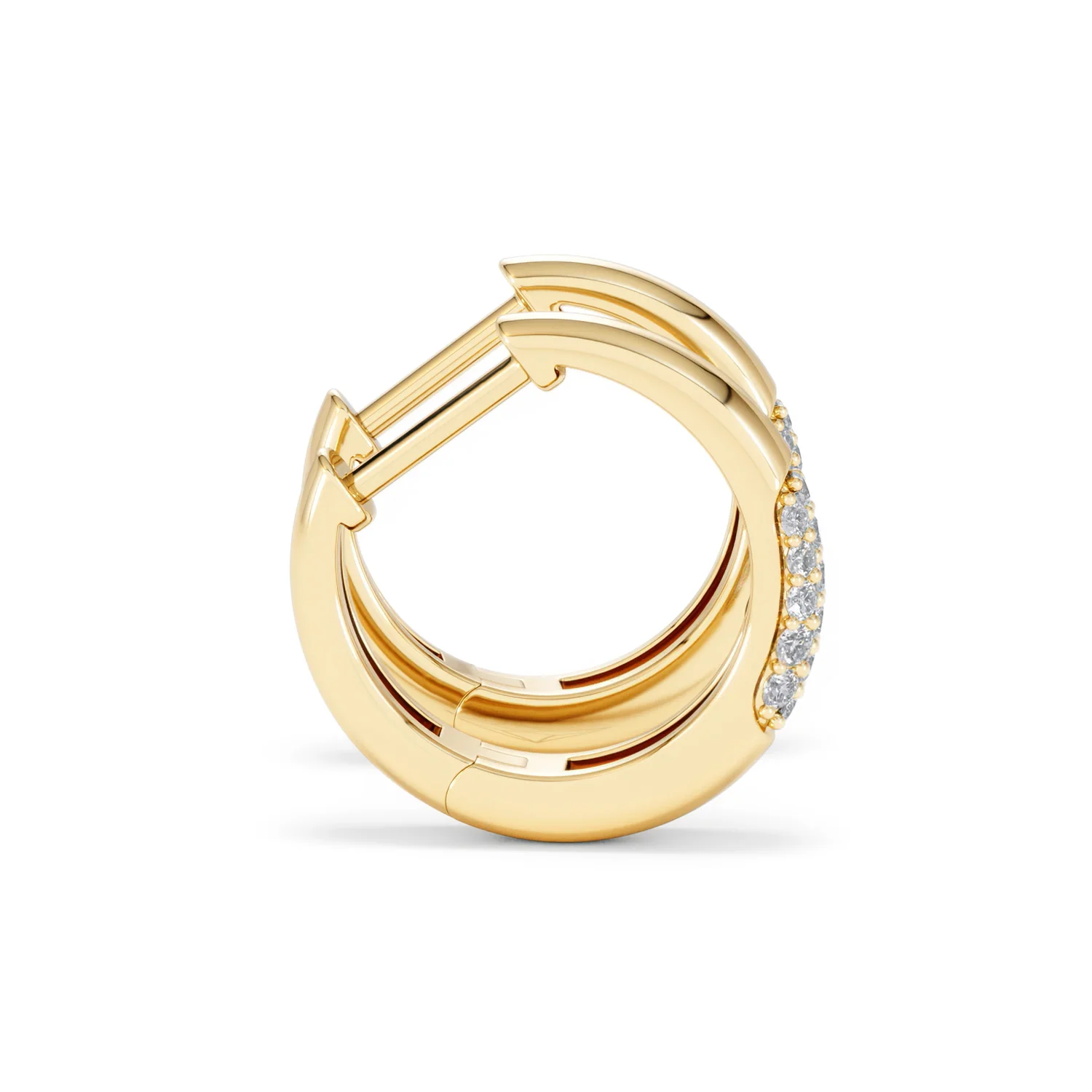 Short Micro Pavé Huggies Lab Diamond Earrings 0.25ct in 18K Gold Vermeil - Image 30