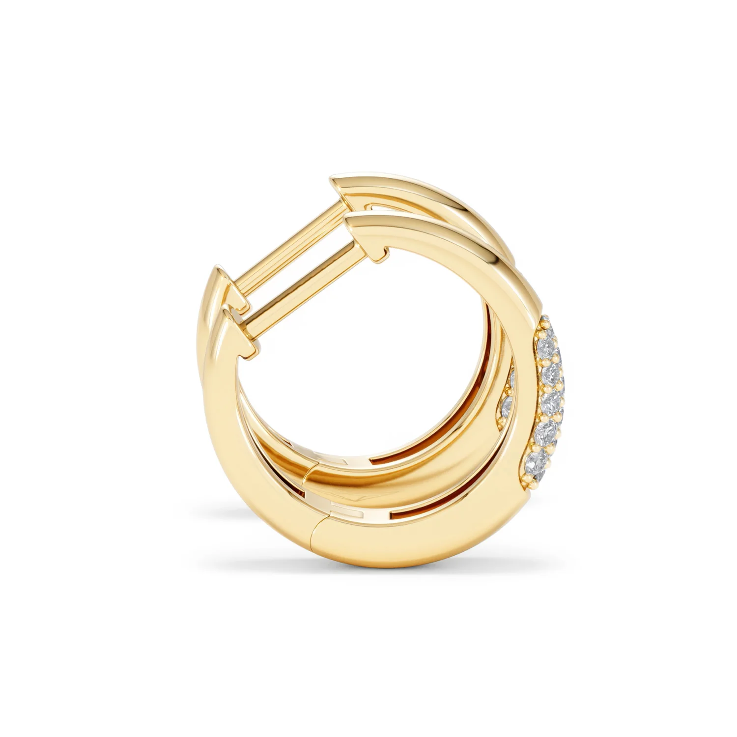 Short Micro Pavé Huggies Lab Diamond Earrings 0.25ct in 18K Gold Vermeil - Image 31