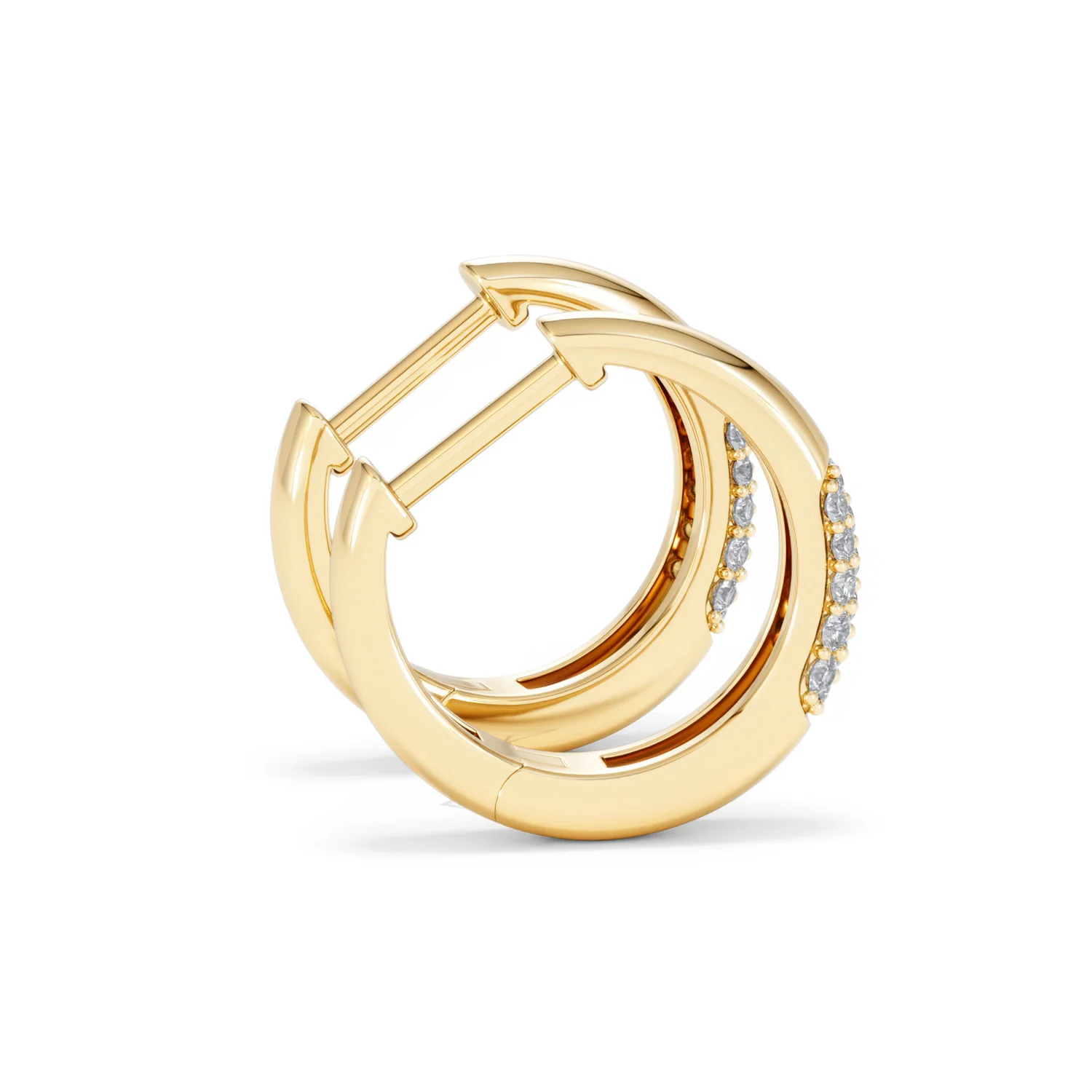 Short Micro Pavé Huggies Lab Diamond Earrings 0.25ct in 18K Gold Vermeil - Image 33