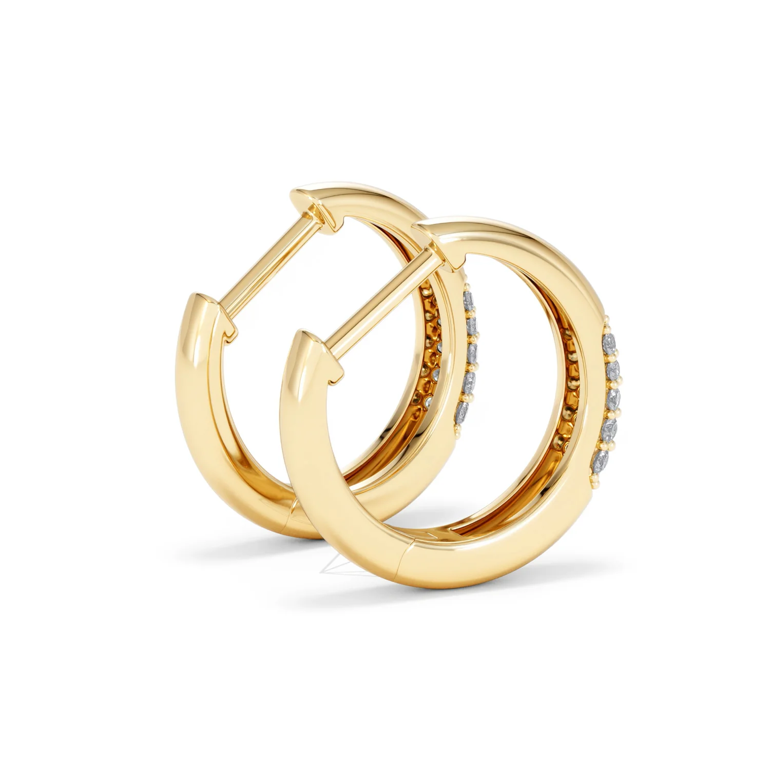 Short Micro Pavé Huggies Lab Diamond Earrings 0.25ct in 18K Gold Vermeil - Image 37
