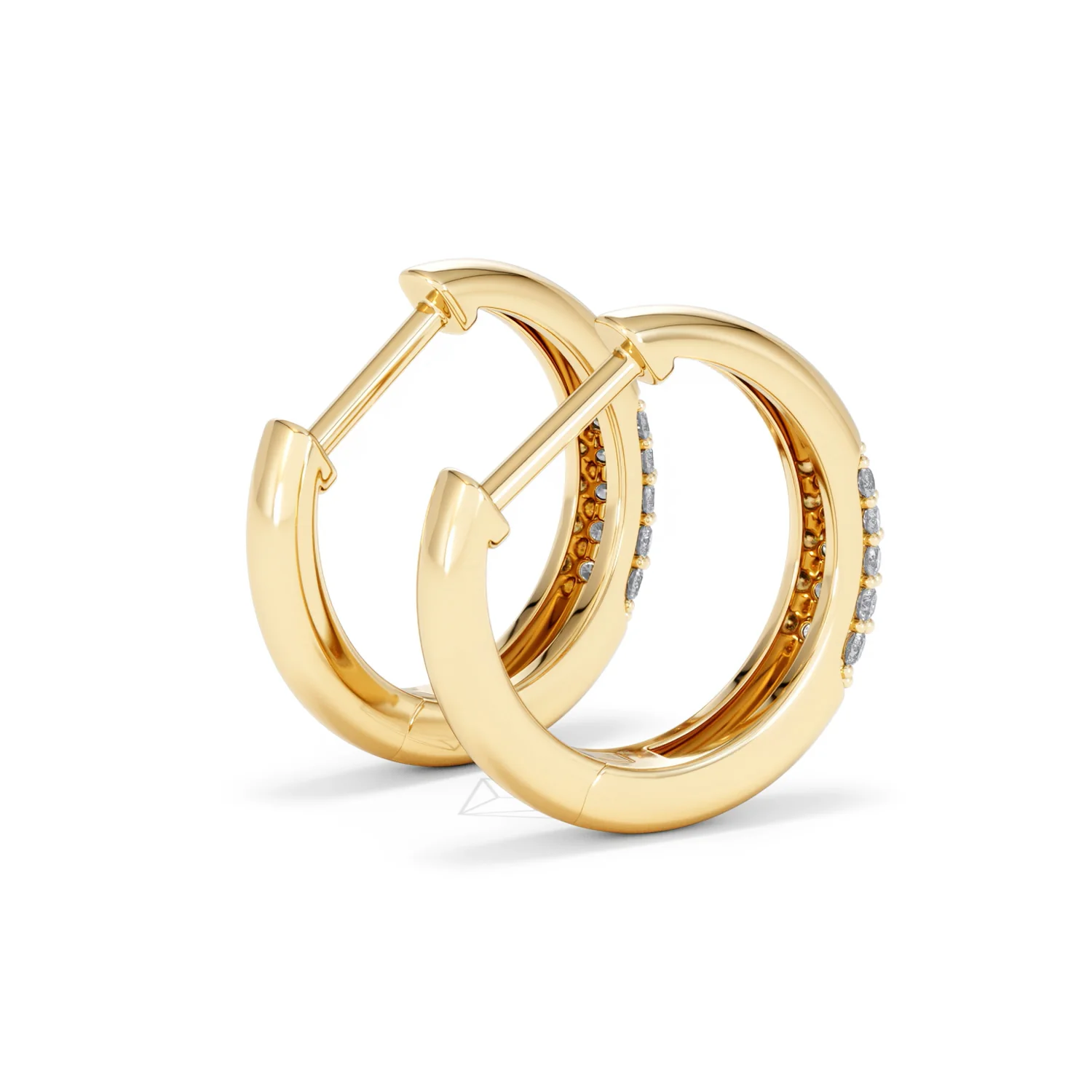 Short Micro Pavé Huggies Lab Diamond Earrings 0.25ct in 18K Gold Vermeil - Image 38
