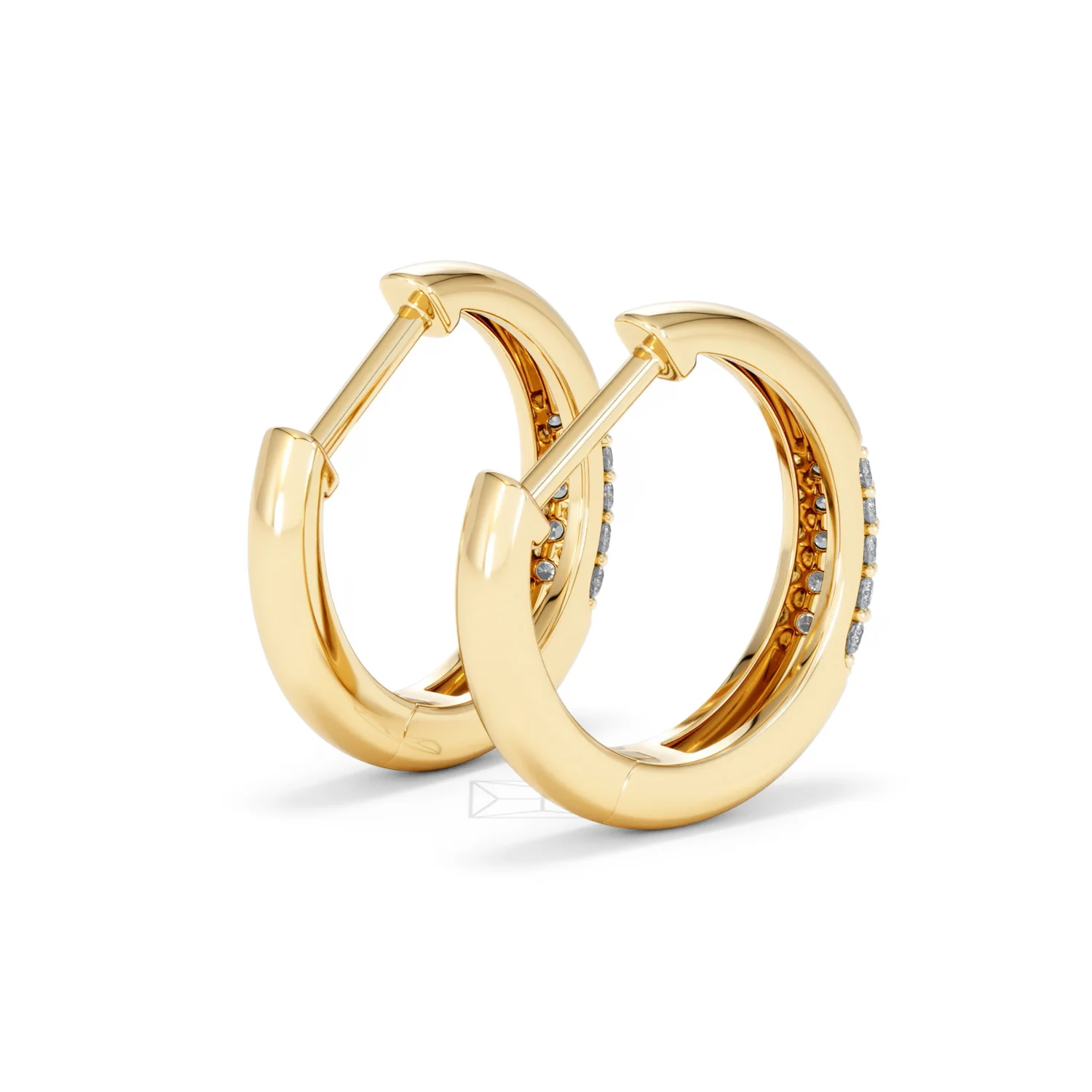 Short Micro Pavé Huggies Lab Diamond Earrings 0.25ct in 18K Gold Vermeil - Image 40
