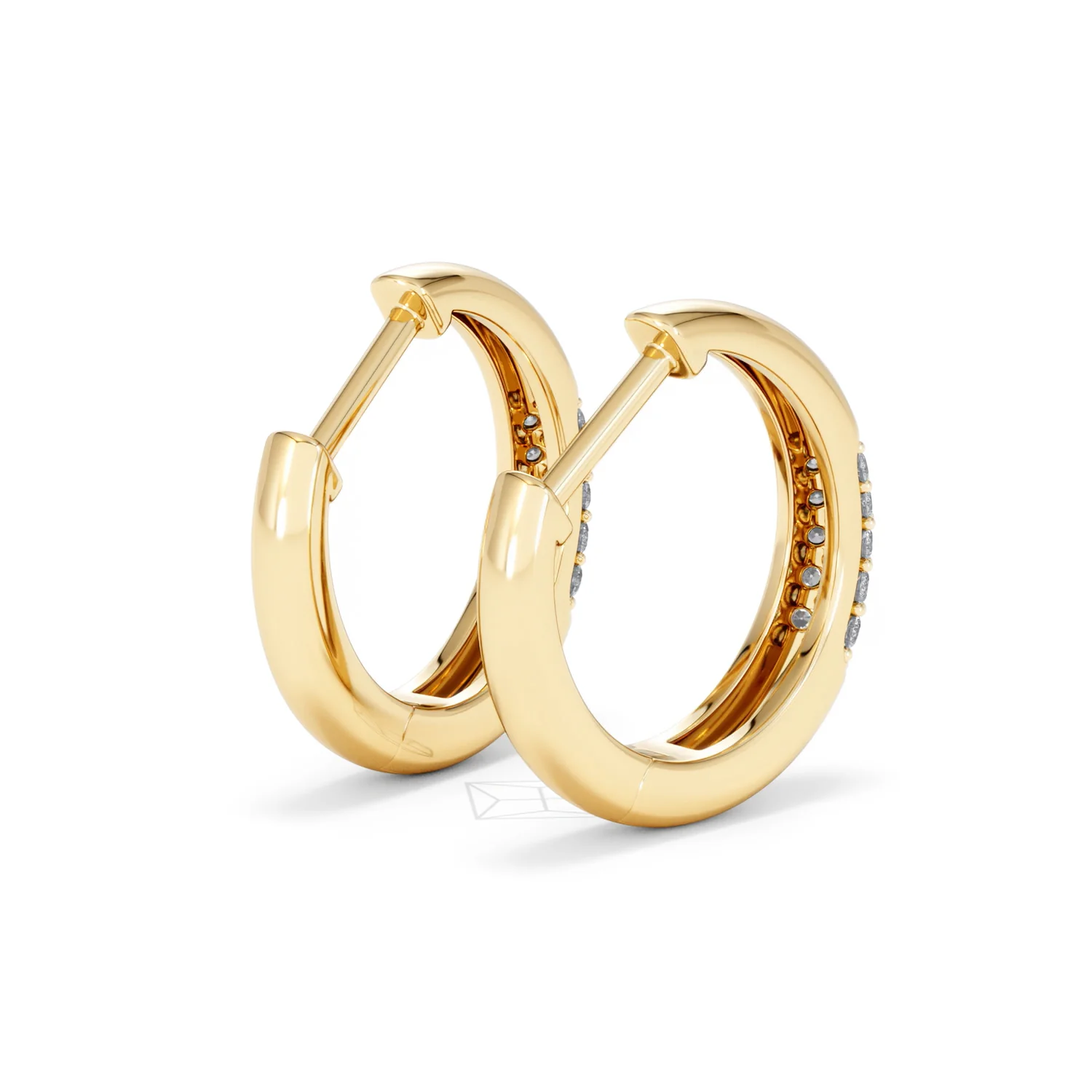 Short Micro Pavé Huggies Lab Diamond Earrings 0.25ct in 18K Gold Vermeil - Image 41
