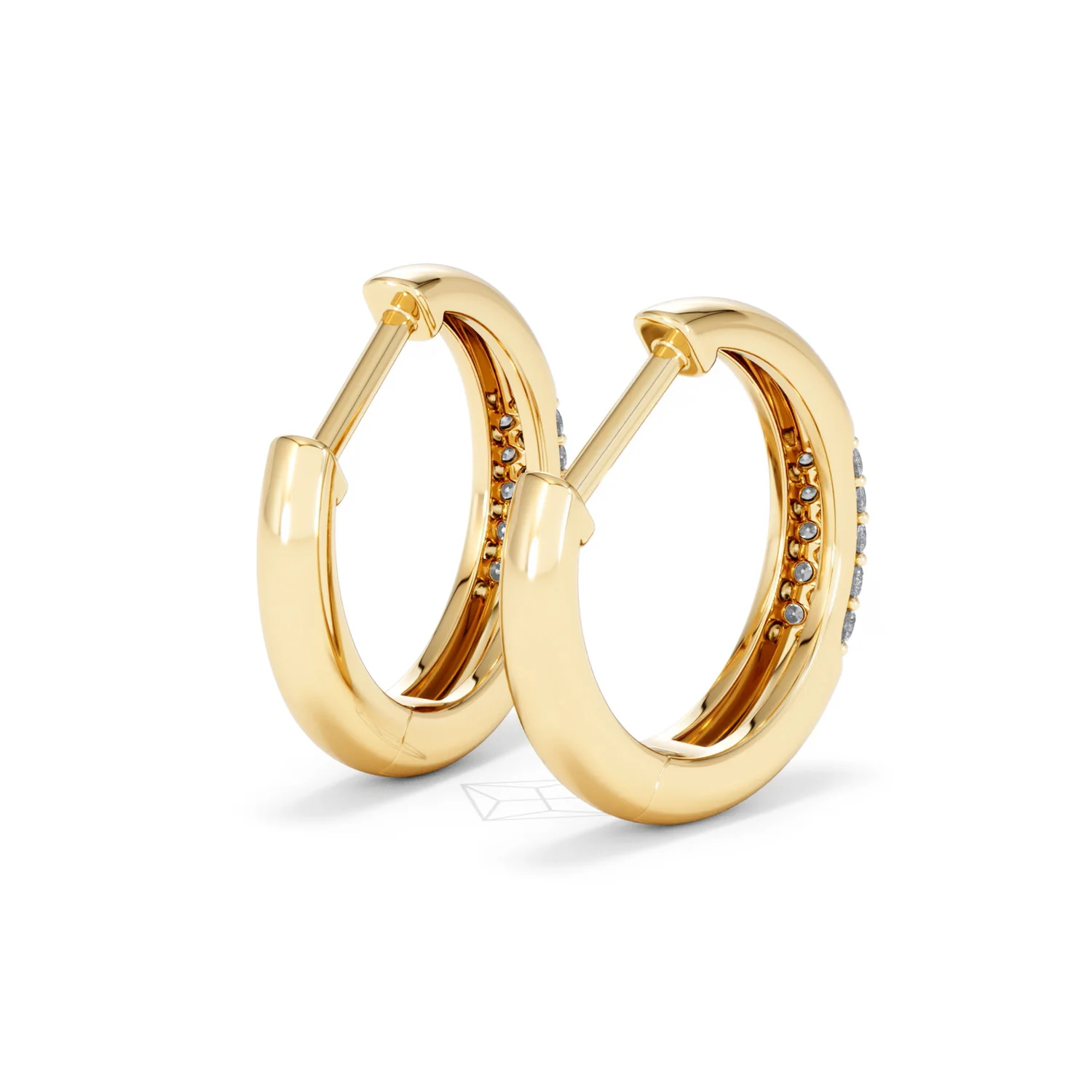 Short Micro Pavé Huggies Lab Diamond Earrings 0.25ct in 18K Gold Vermeil - Image 42