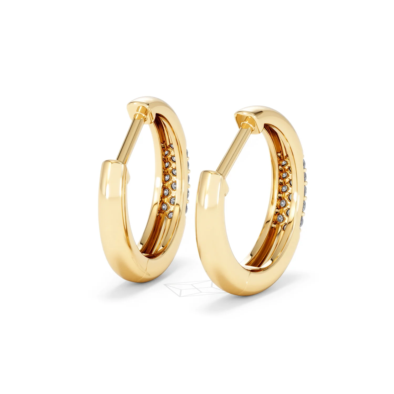 Short Micro Pavé Huggies Lab Diamond Earrings 0.25ct in 18K Gold Vermeil - Image 44