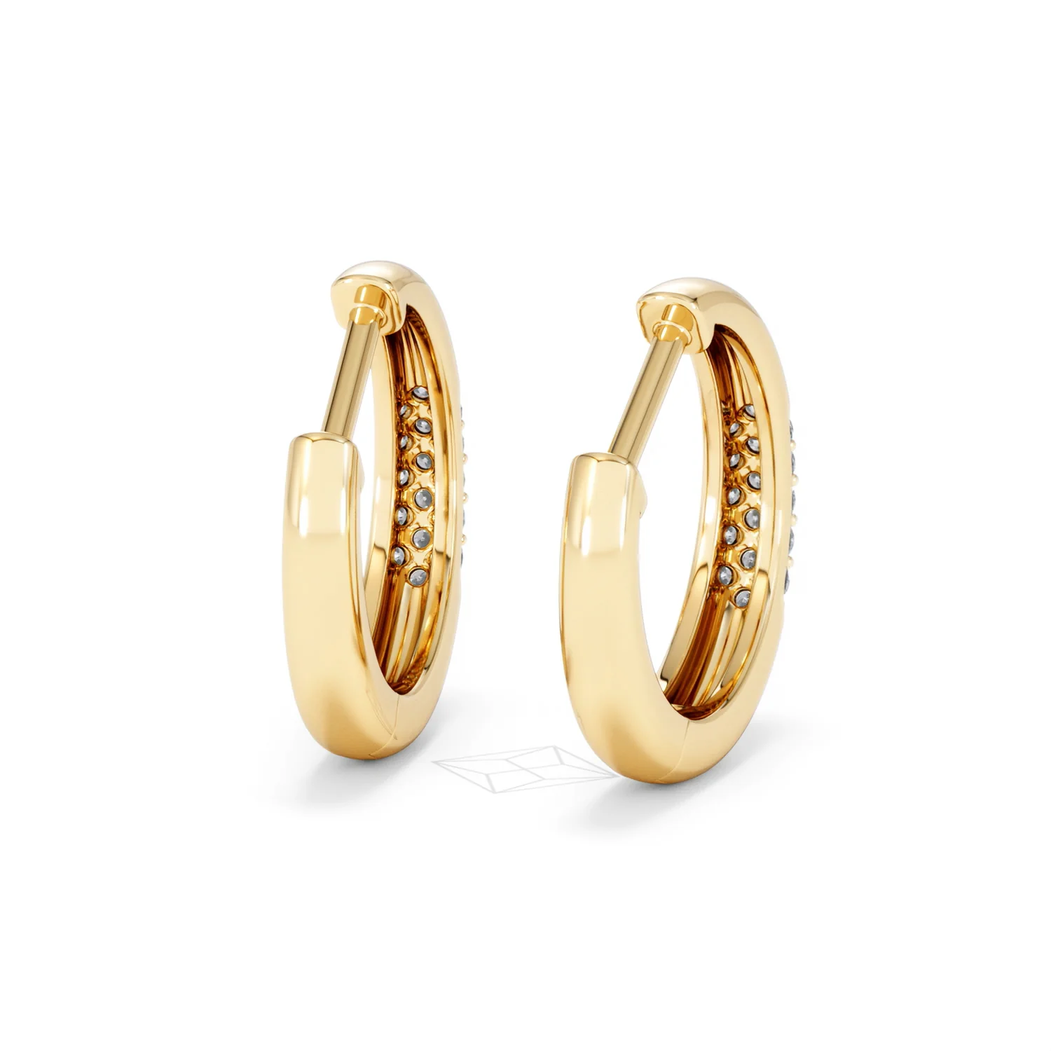 Short Micro Pavé Huggies Lab Diamond Earrings 0.25ct in 18K Gold Vermeil - Image 46