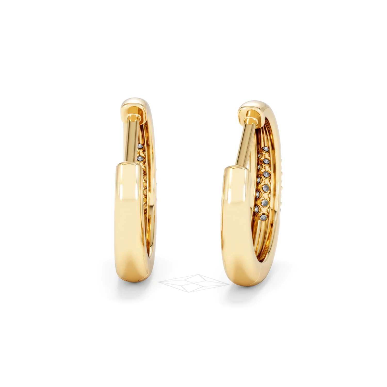 Short Micro Pavé Huggies Lab Diamond Earrings 0.25ct in 18K Gold Vermeil - Image 48