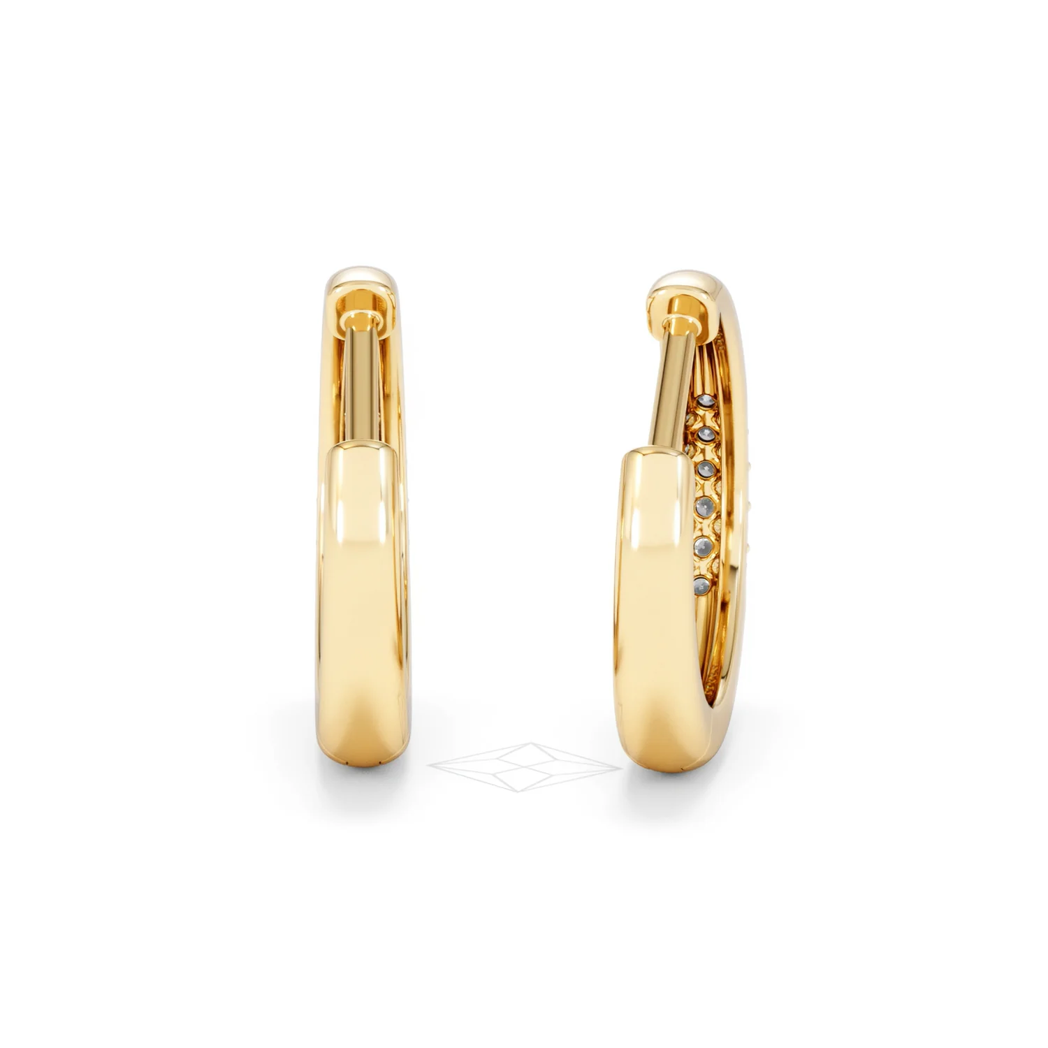 Short Micro Pavé Huggies Lab Diamond Earrings 0.25ct in 18K Gold Vermeil - Image 49