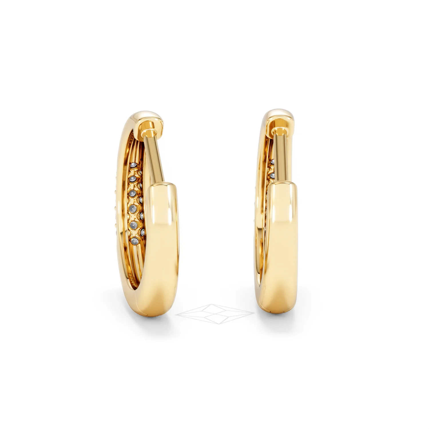 Short Micro Pavé Huggies Lab Diamond Earrings 0.25ct in 18K Gold Vermeil - Image 51