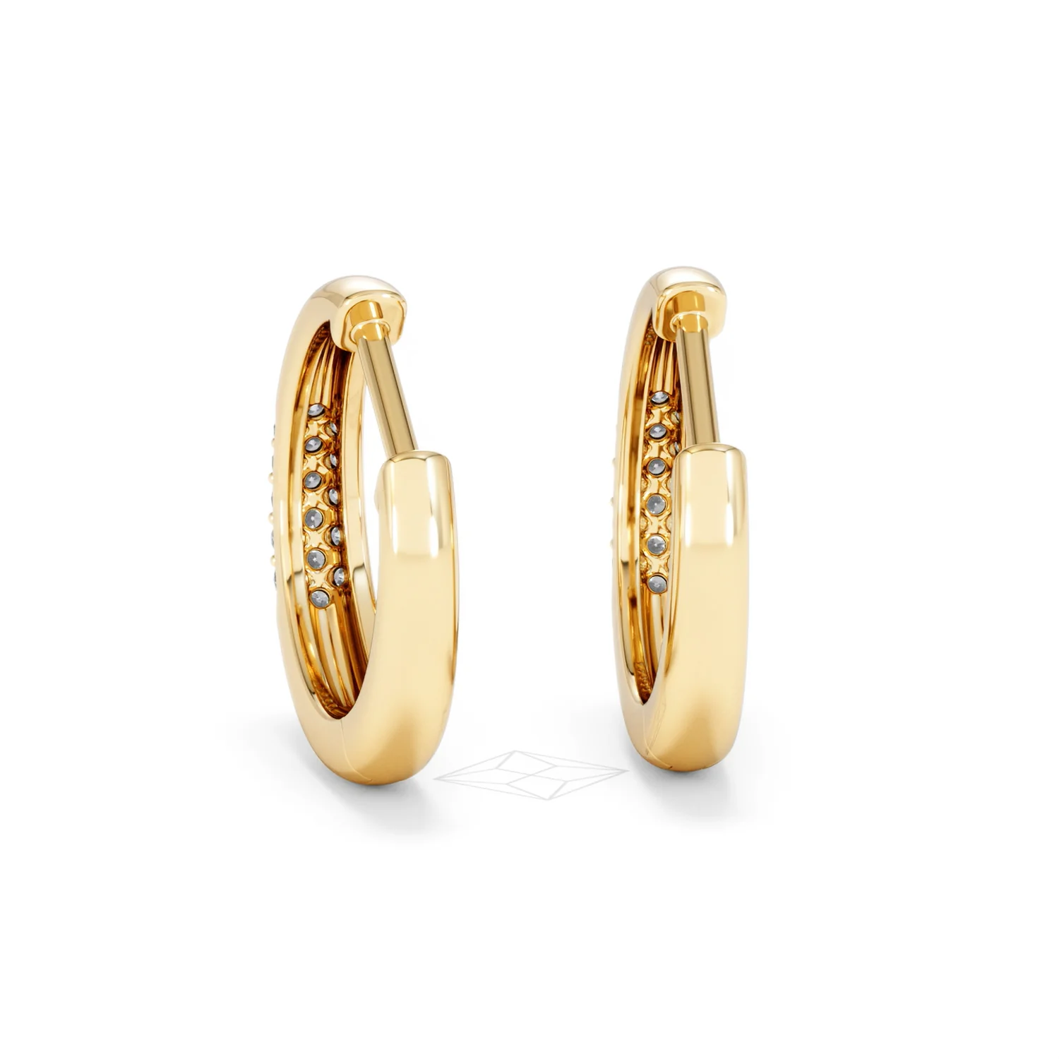 Short Micro Pavé Huggies Lab Diamond Earrings 0.25ct in 18K Gold Vermeil - Image 52