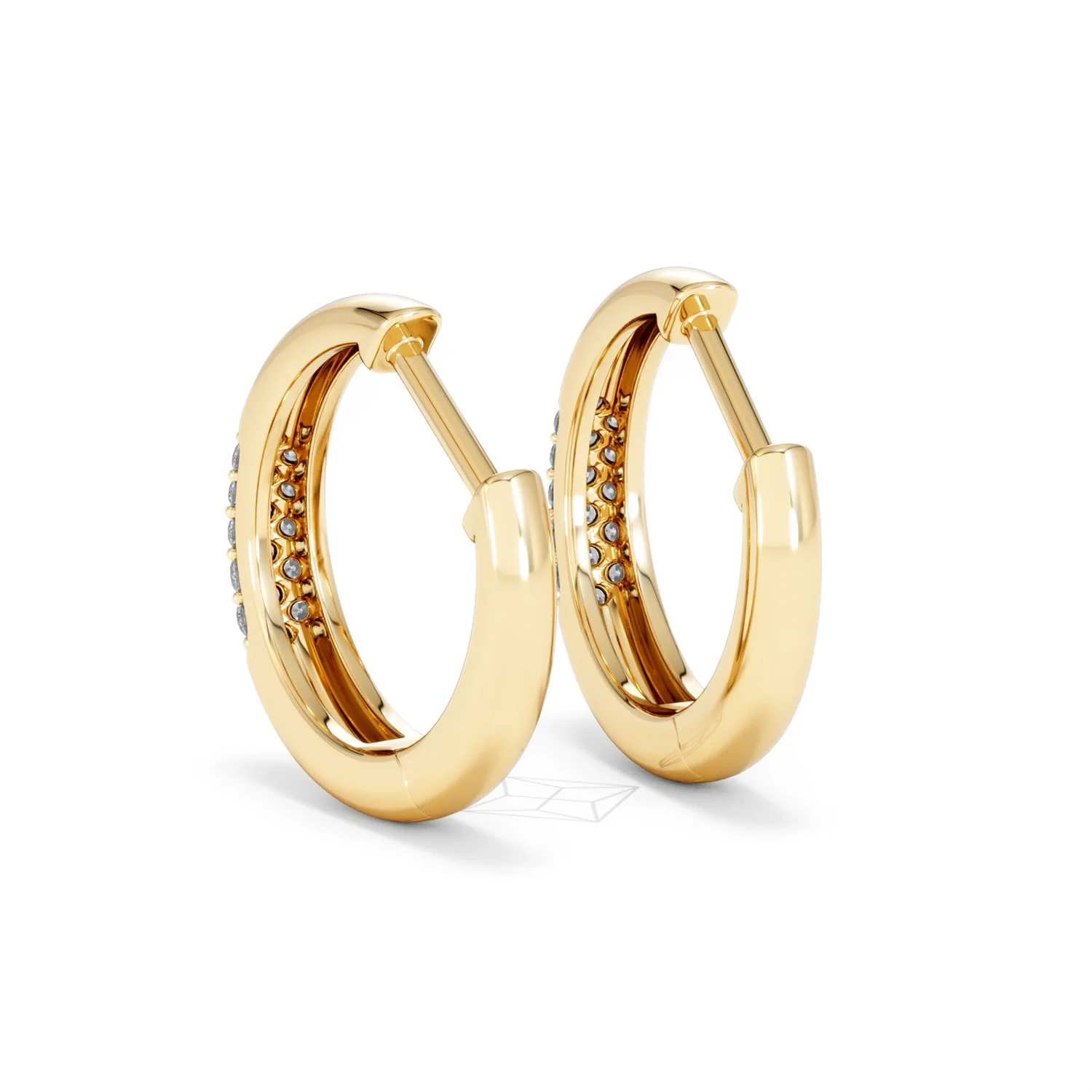 Short Micro Pavé Huggies Lab Diamond Earrings 0.25ct in 18K Gold Vermeil - Image 56