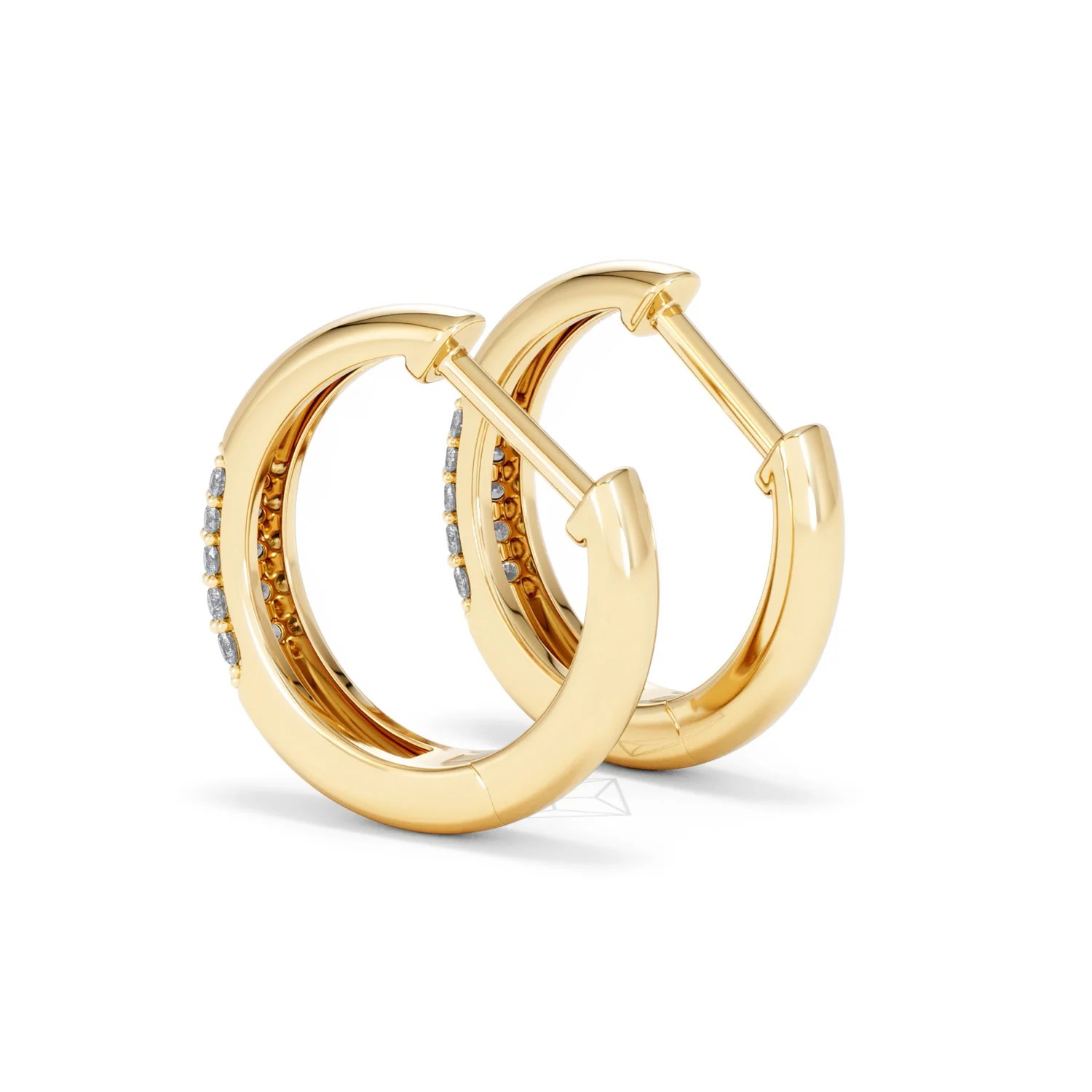 Short Micro Pavé Huggies Lab Diamond Earrings 0.25ct in 18K Gold Vermeil - Image 61
