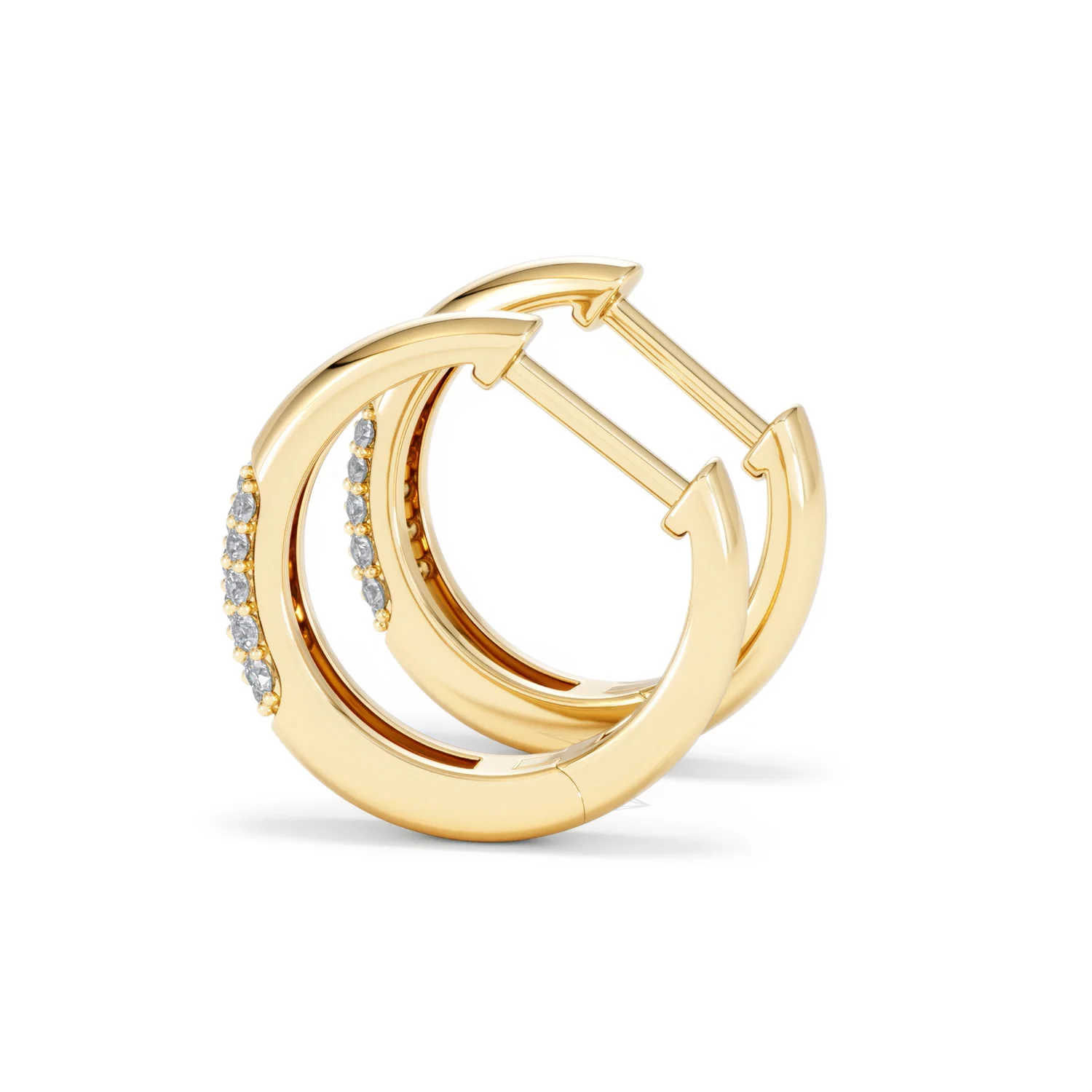 Short Micro Pavé Huggies Lab Diamond Earrings 0.25ct in 18K Gold Vermeil - Image 66