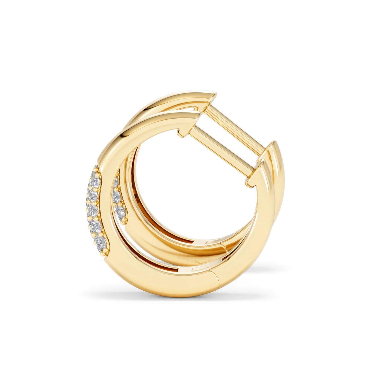 Short Micro Pavé Huggies Lab Diamond Earrings 0.25ct in 18K Gold Vermeil - Image 68