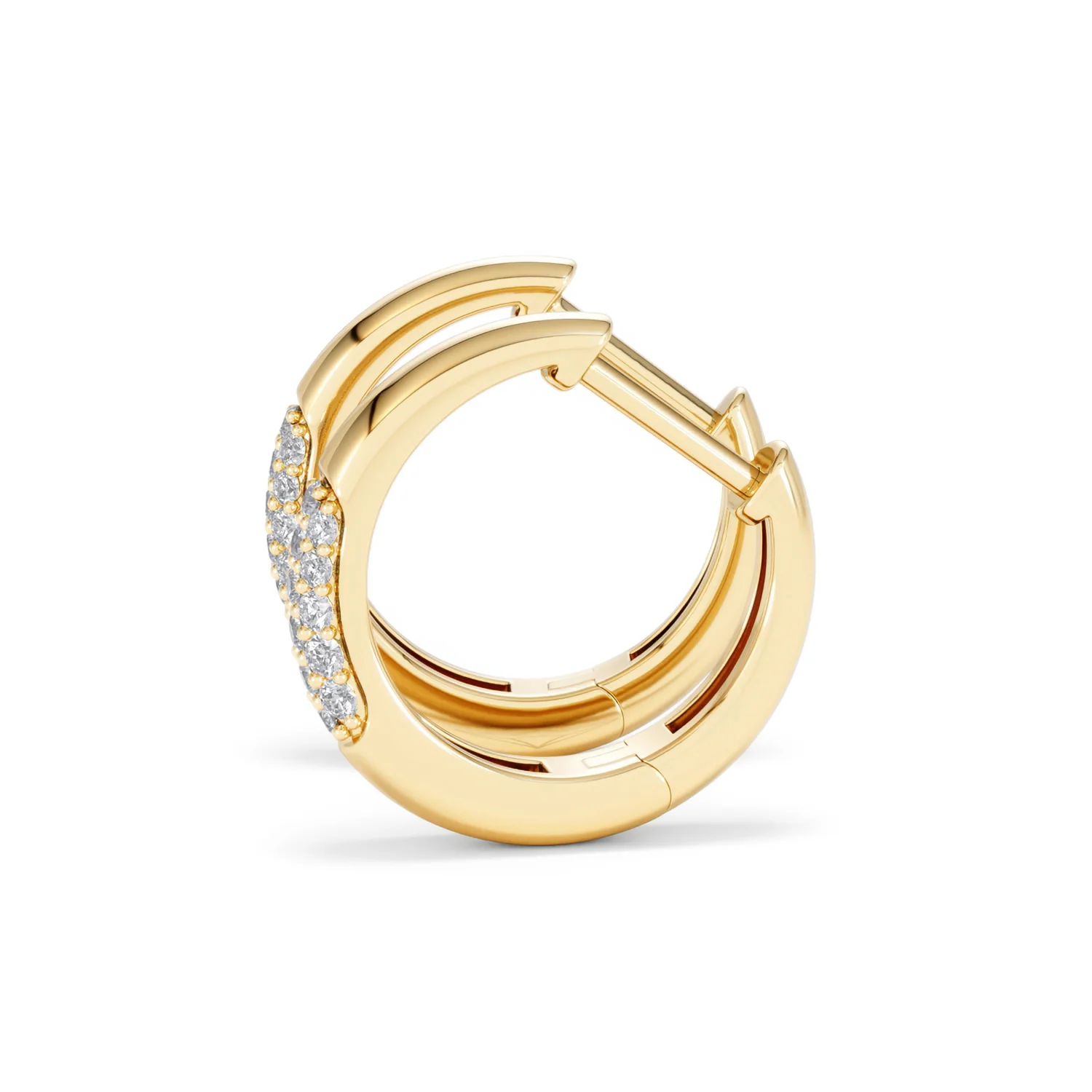 Short Micro Pavé Huggies Lab Diamond Earrings 0.25ct in 18K Gold Vermeil - Image 71