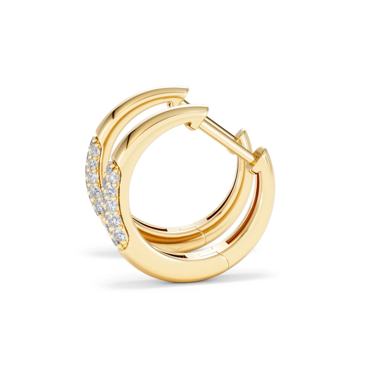Short Micro Pavé Huggies Lab Diamond Earrings 0.25ct in 18K Gold Vermeil - Image 72