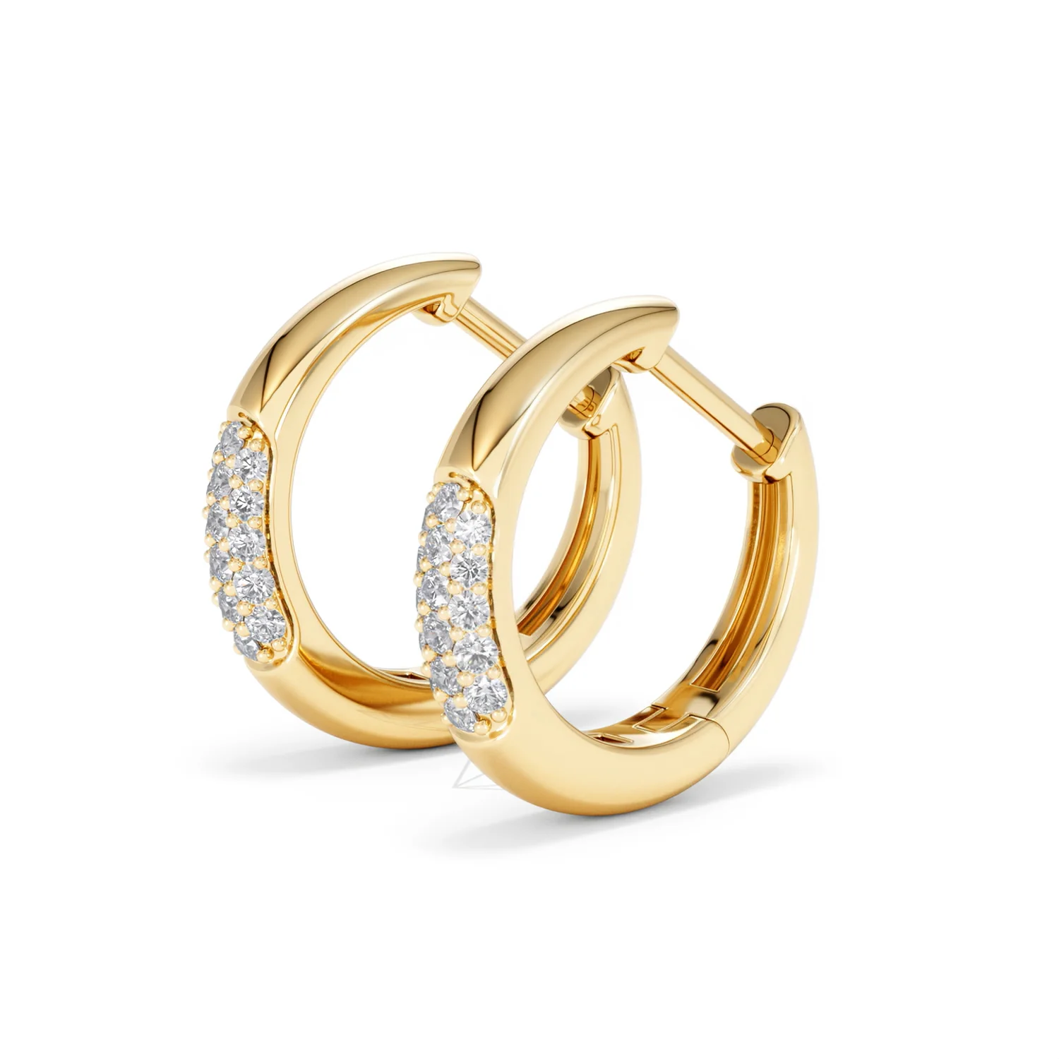 Short Micro Pavé Huggies Lab Diamond Earrings 0.25ct in 18K Gold Vermeil - Image 78