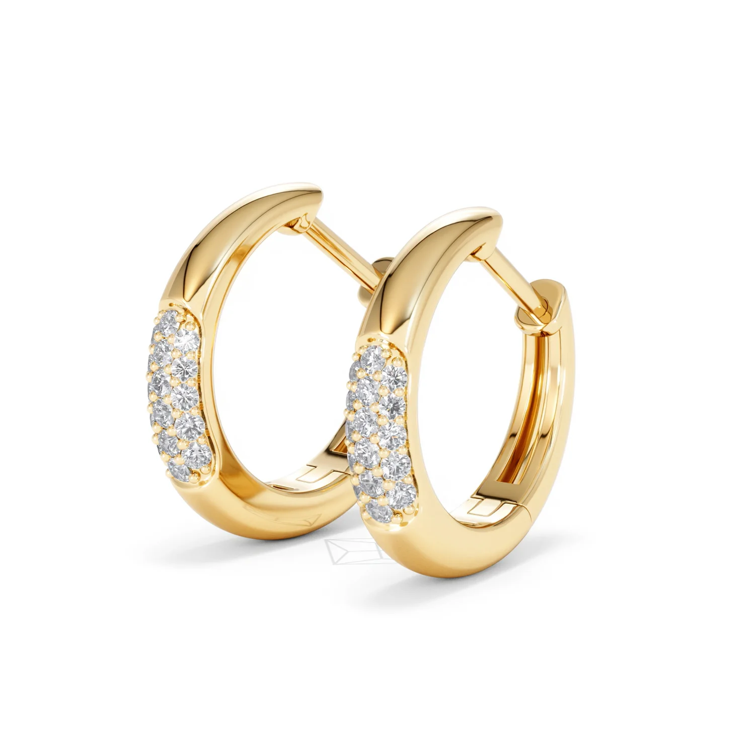 Short Micro Pavé Huggies Lab Diamond Earrings 0.25ct in 18K Gold Vermeil - Image 81