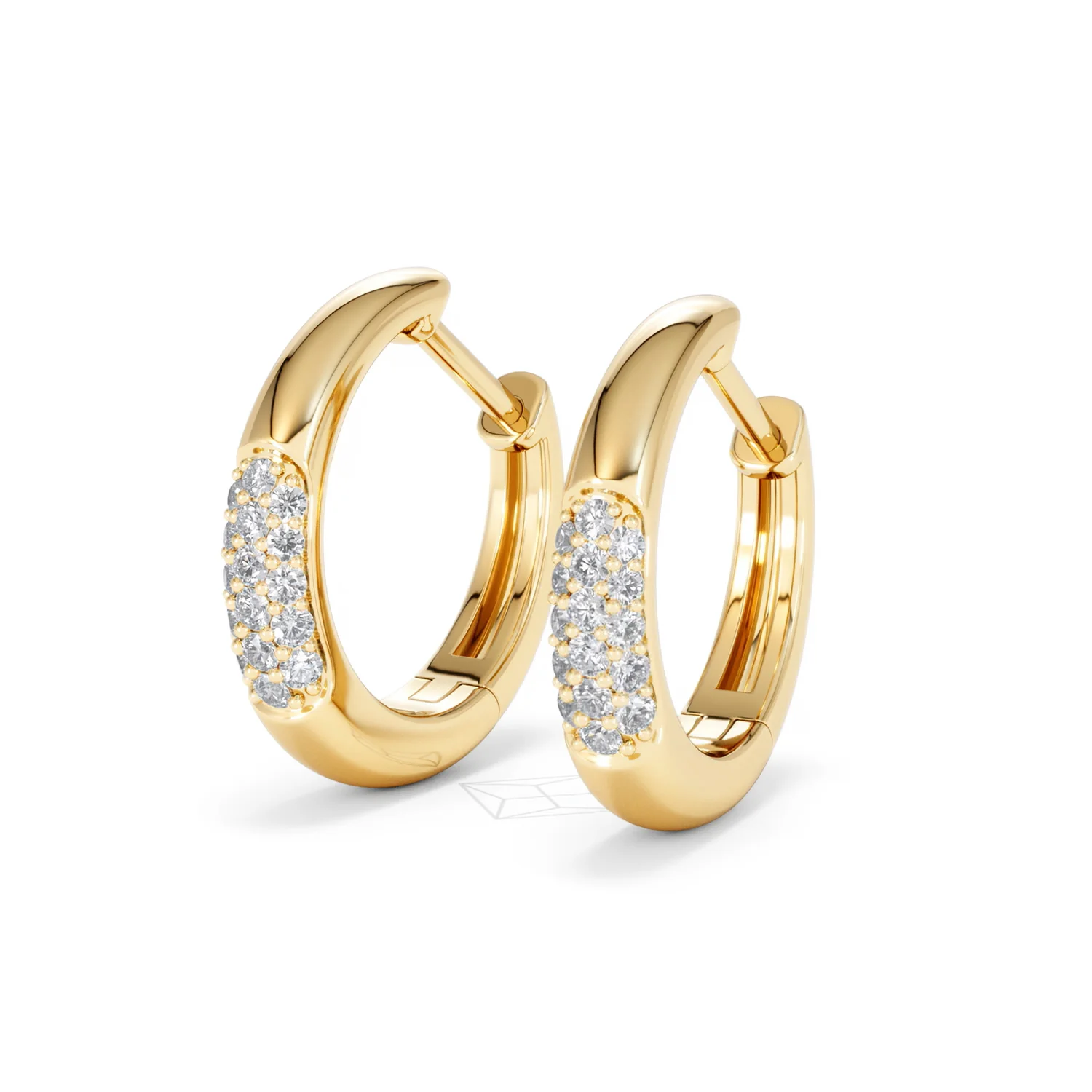Short Micro Pavé Huggies Lab Diamond Earrings 0.25ct in 18K Gold Vermeil - Image 83