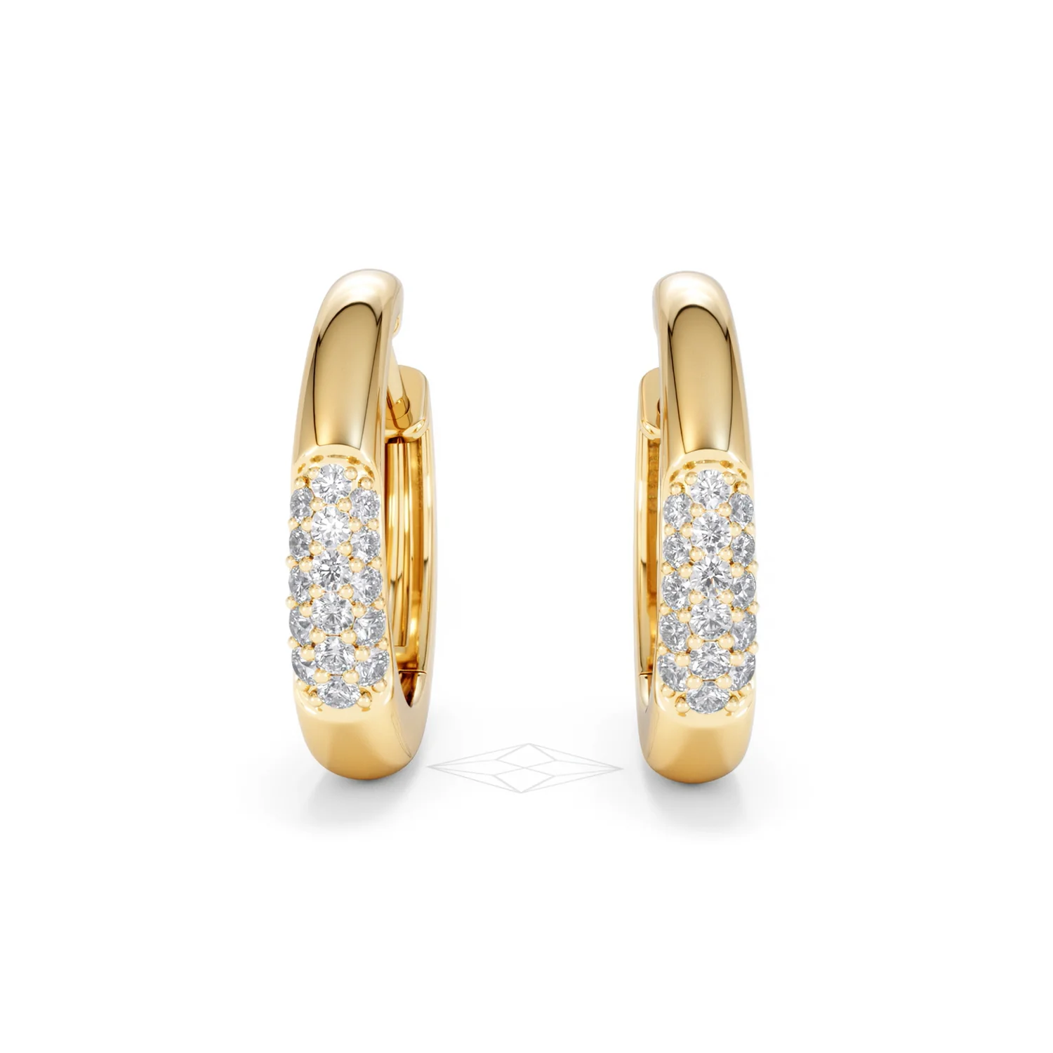 Short Micro Pavé Huggies Lab Diamond Earrings 0.25ct in 18K Gold Vermeil - Image 89