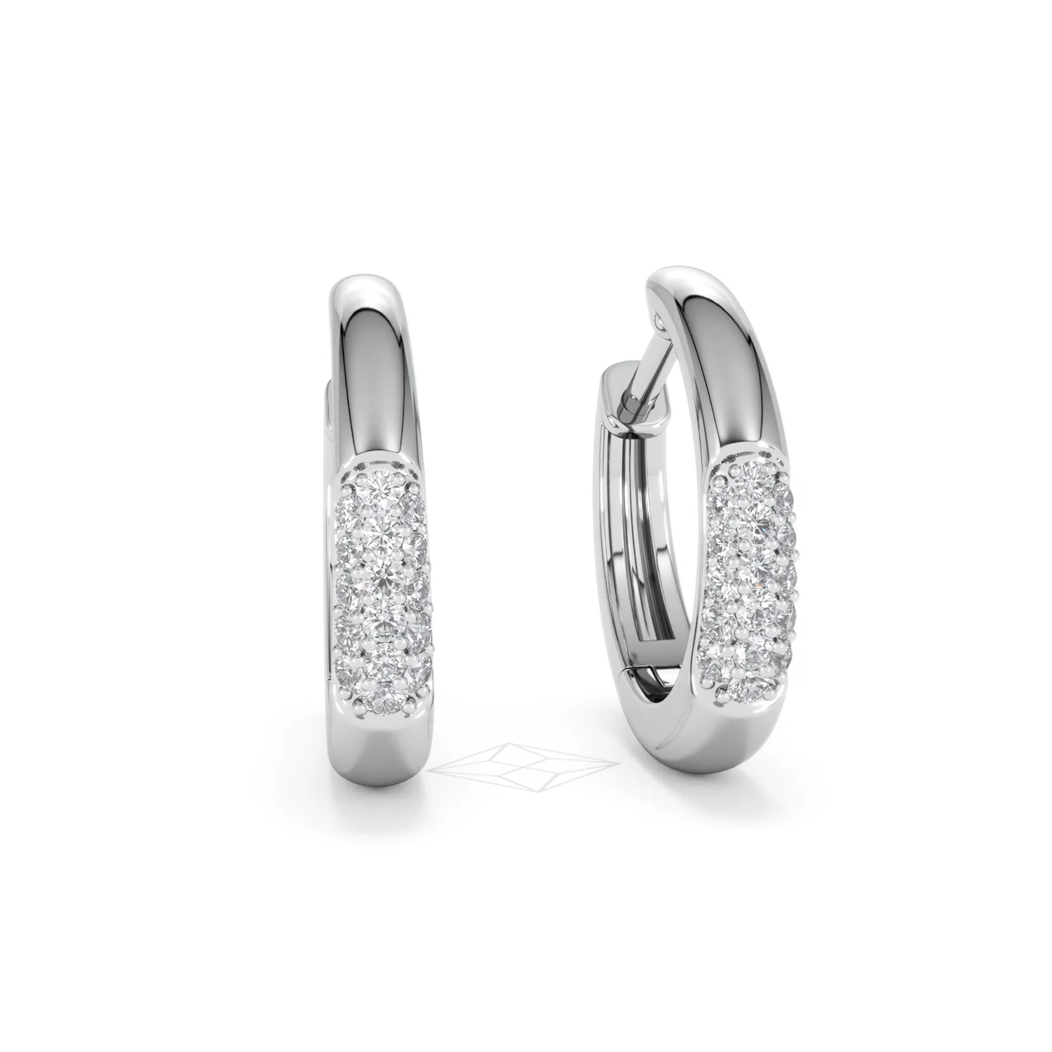 Short Micro Pavé Huggies Lab Diamond Earrings 0.25ct in 925 Silver - Image 11