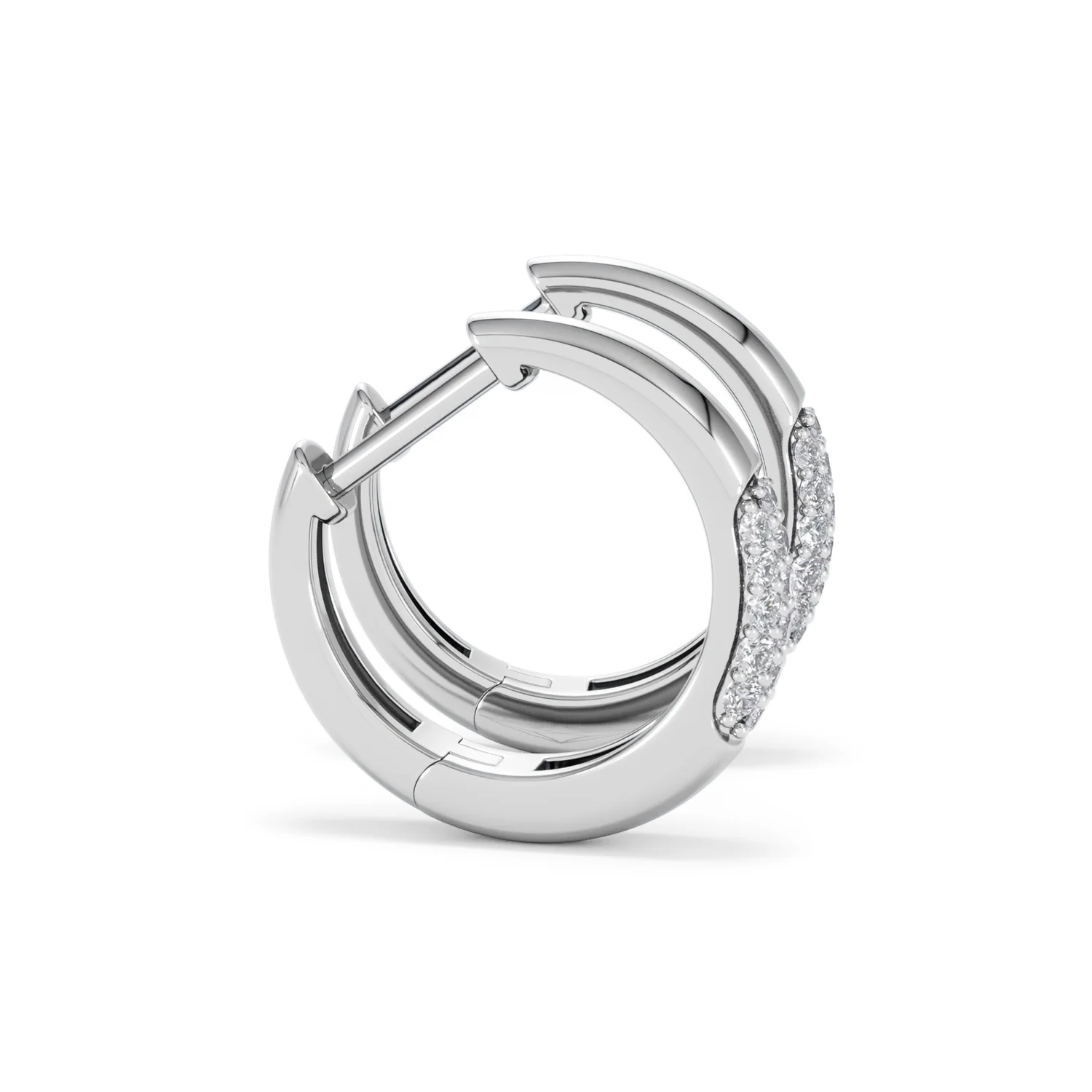 Short Micro Pavé Huggies Lab Diamond Earrings 0.25ct in 925 Silver - Image 27