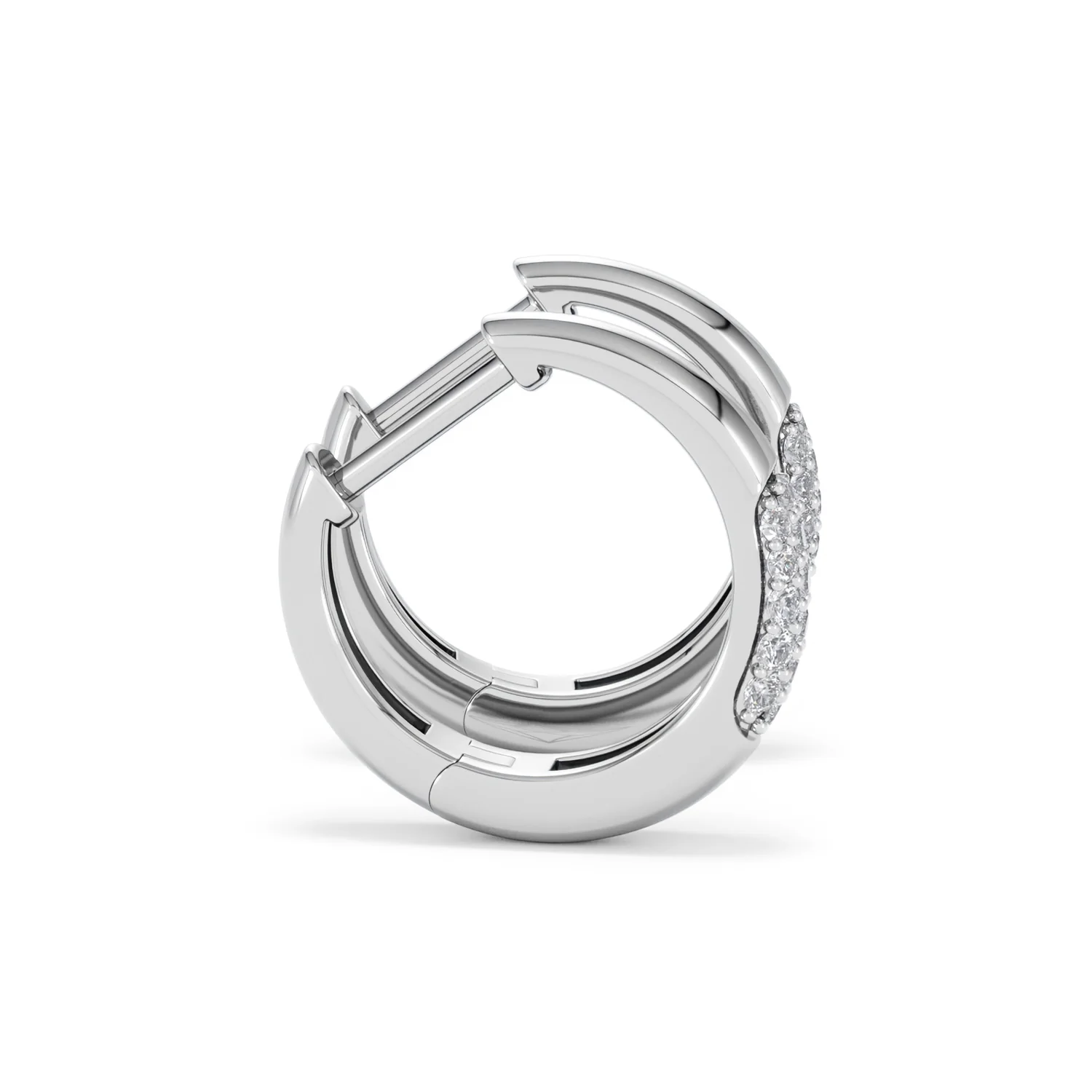 Short Micro Pavé Huggies Lab Diamond Earrings 0.25ct in 925 Silver - Image 28