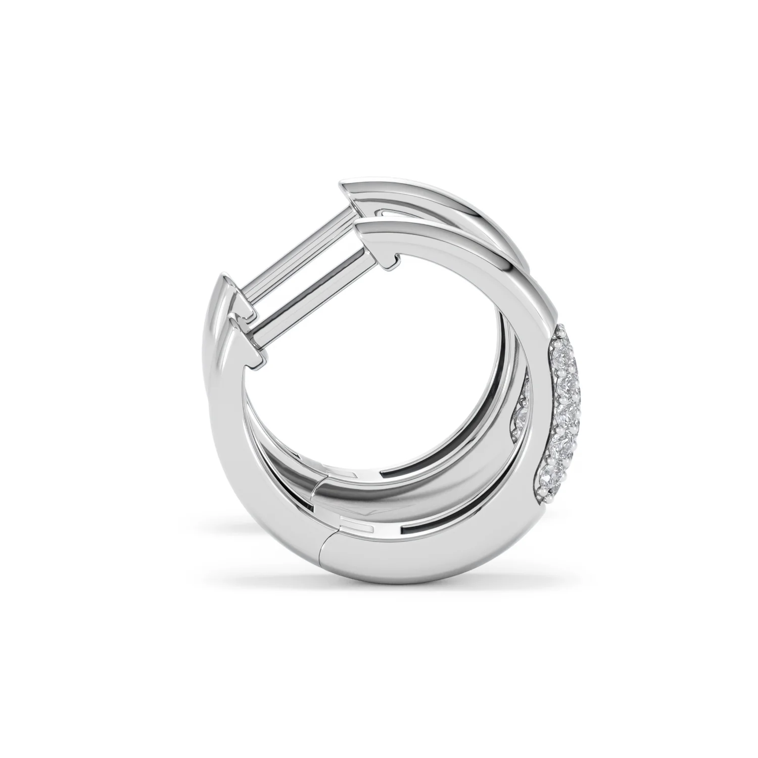 Short Micro Pavé Huggies Lab Diamond Earrings 0.25ct in 925 Silver - Image 30