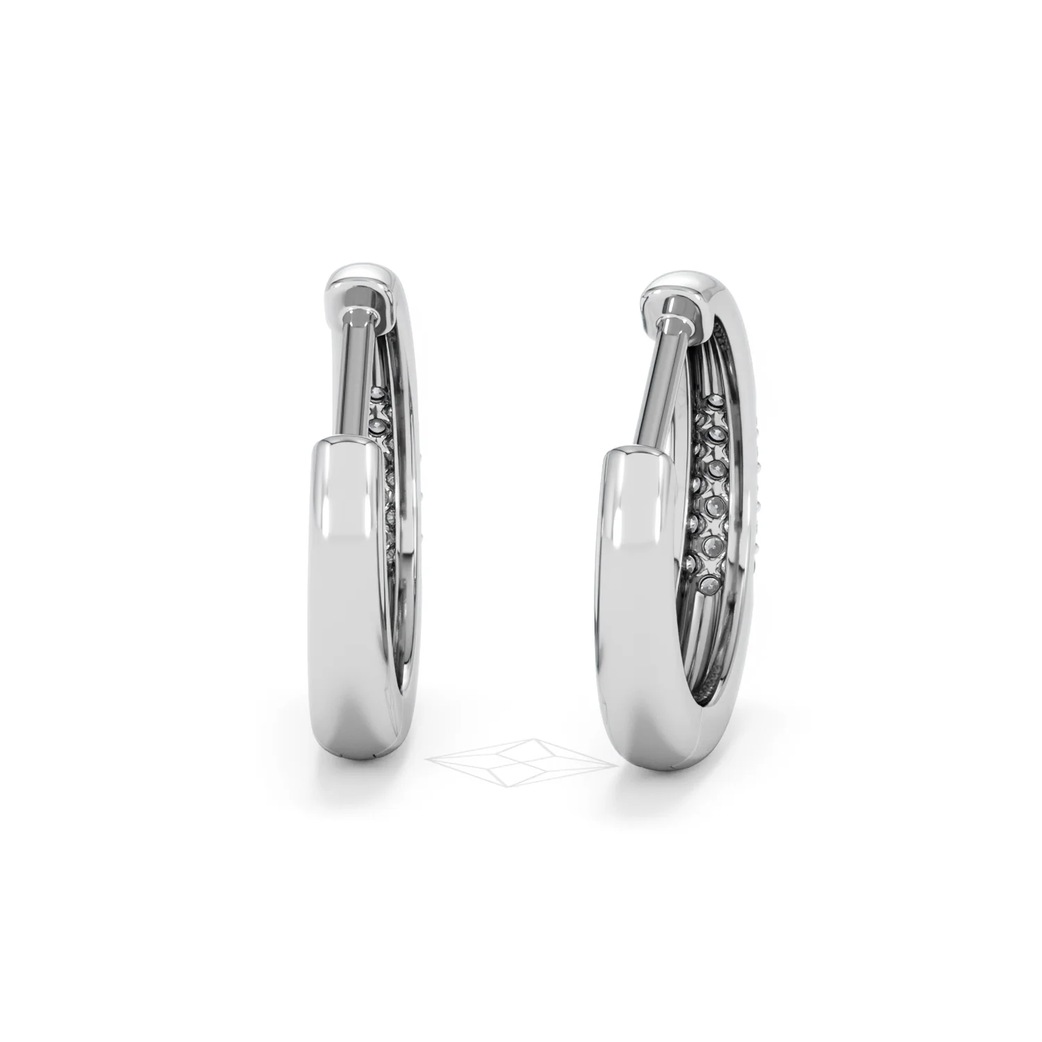 Short Micro Pavé Huggies Lab Diamond Earrings 0.25ct in 925 Silver - Image 47