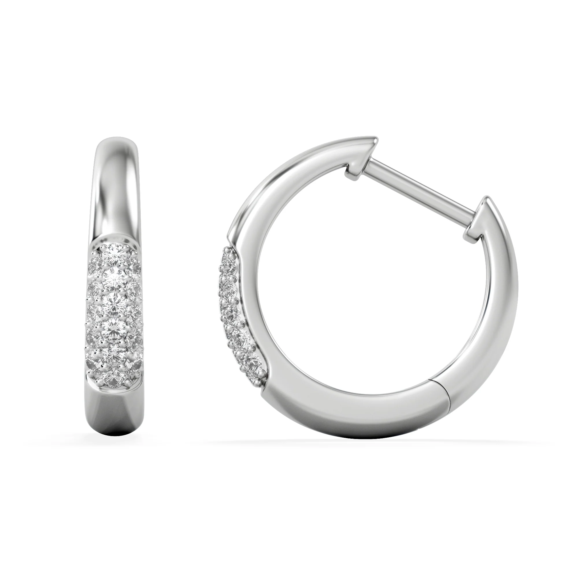 Short Micro Pavé Huggies Lab Diamond Earrings 0.25ct in 925 Silver - Image 5