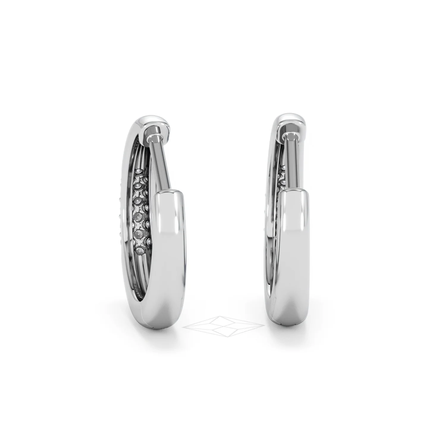 Short Micro Pavé Huggies Lab Diamond Earrings 0.25ct in 925 Silver - Image 50