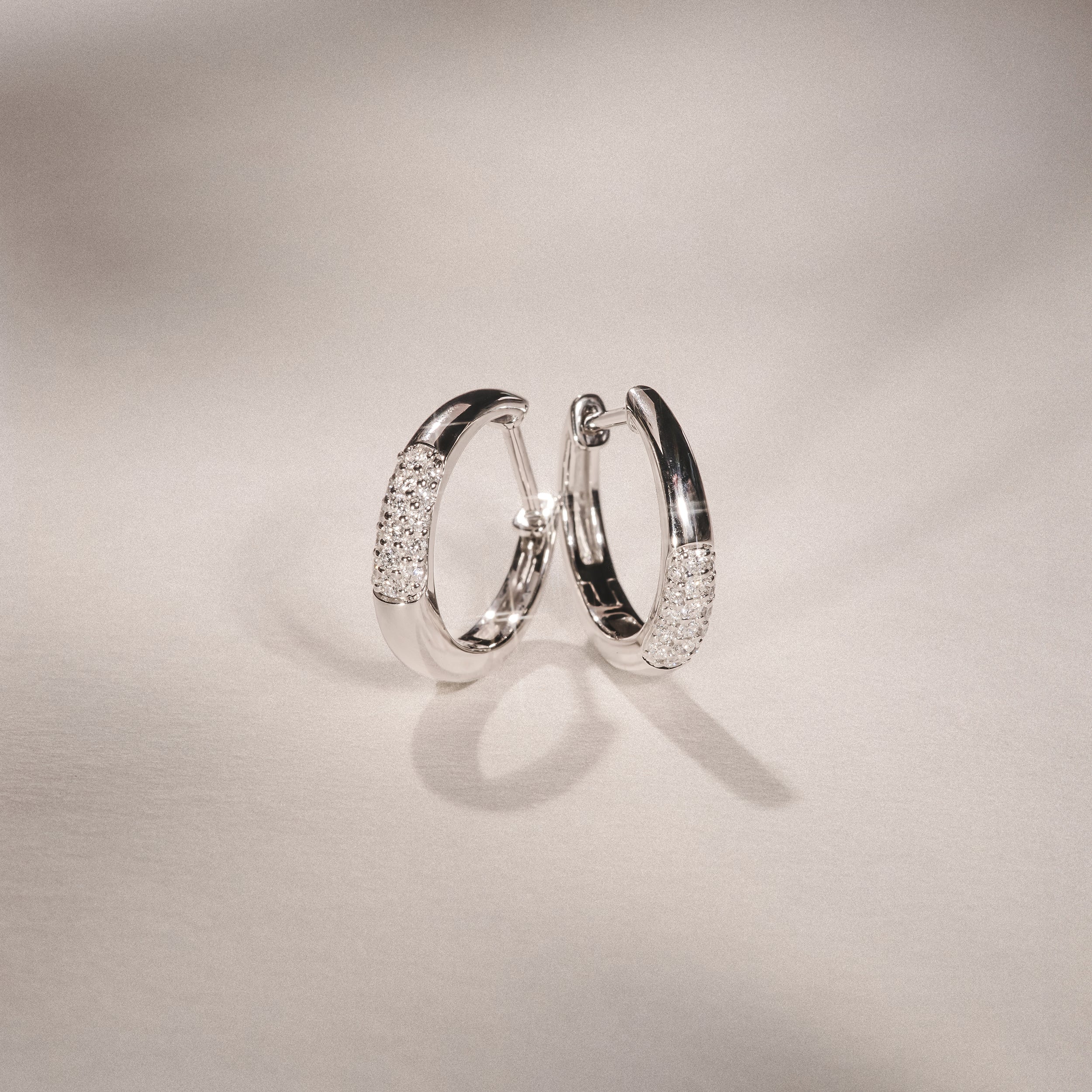 Short Micro Pavé Huggies Lab Diamond Earrings 0.25ct in 925 Silver - Image 6