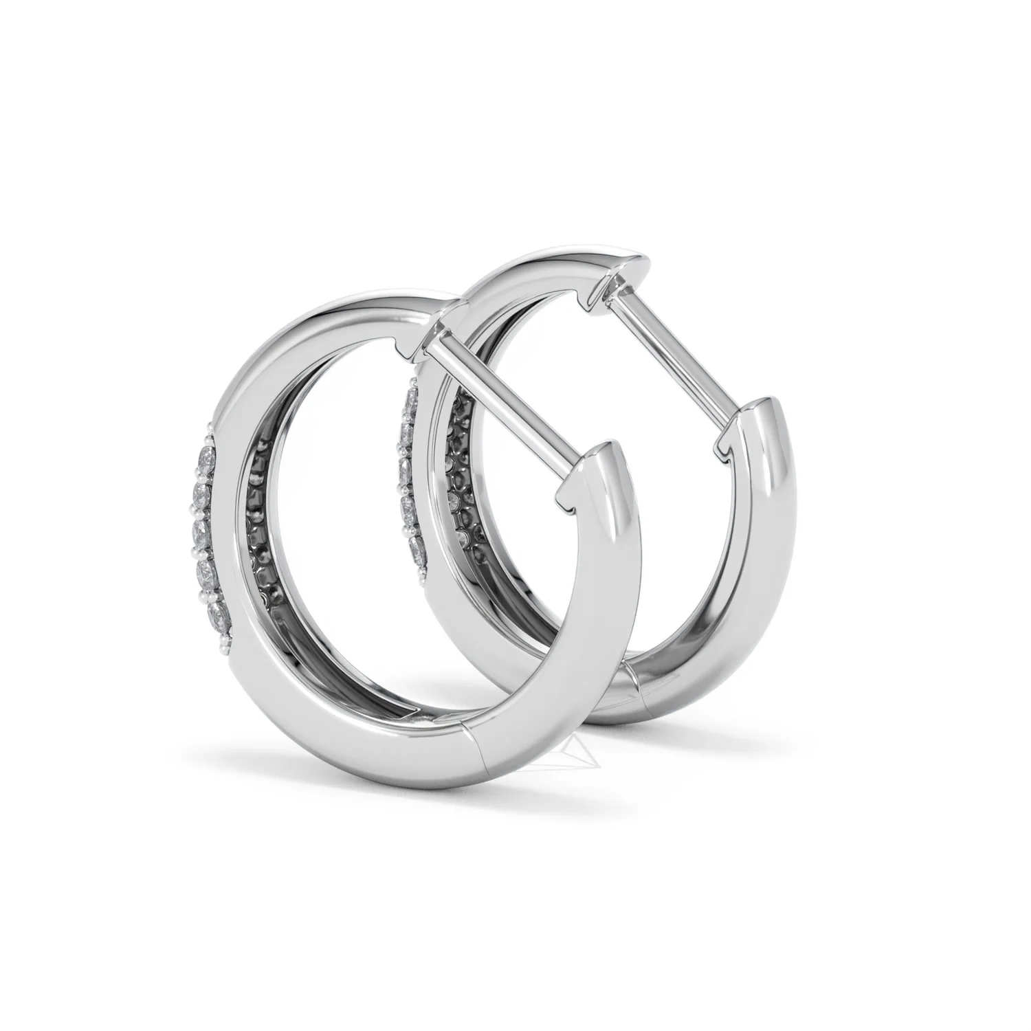 Short Micro Pavé Huggies Lab Diamond Earrings 0.25ct in 925 Silver - Image 61