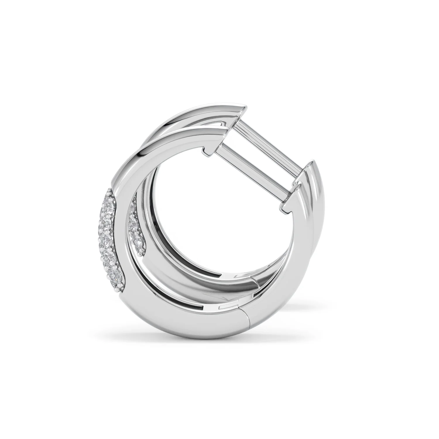 Short Micro Pavé Huggies Lab Diamond Earrings 0.25ct in 925 Silver - Image 67
