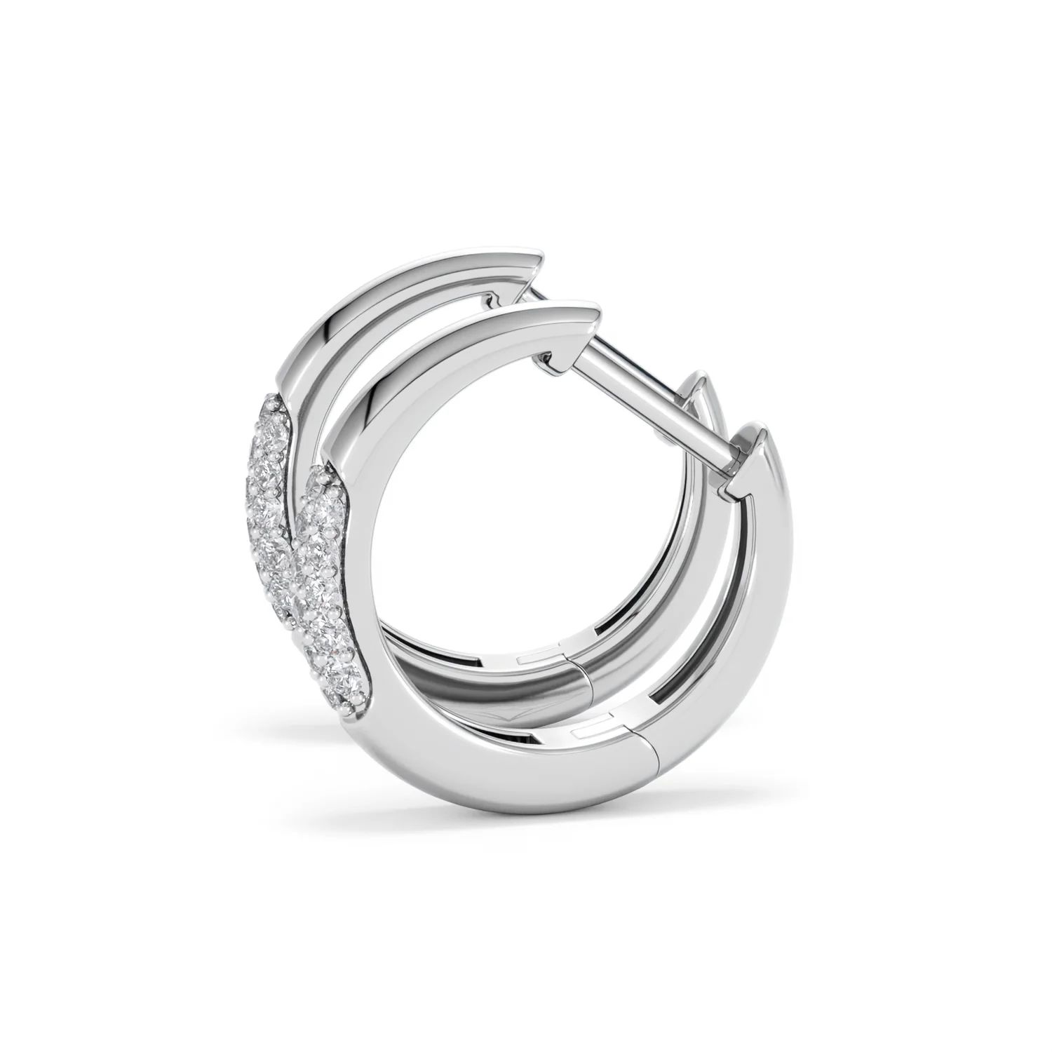 Short Micro Pavé Huggies Lab Diamond Earrings 0.25ct in 925 Silver - Image 71