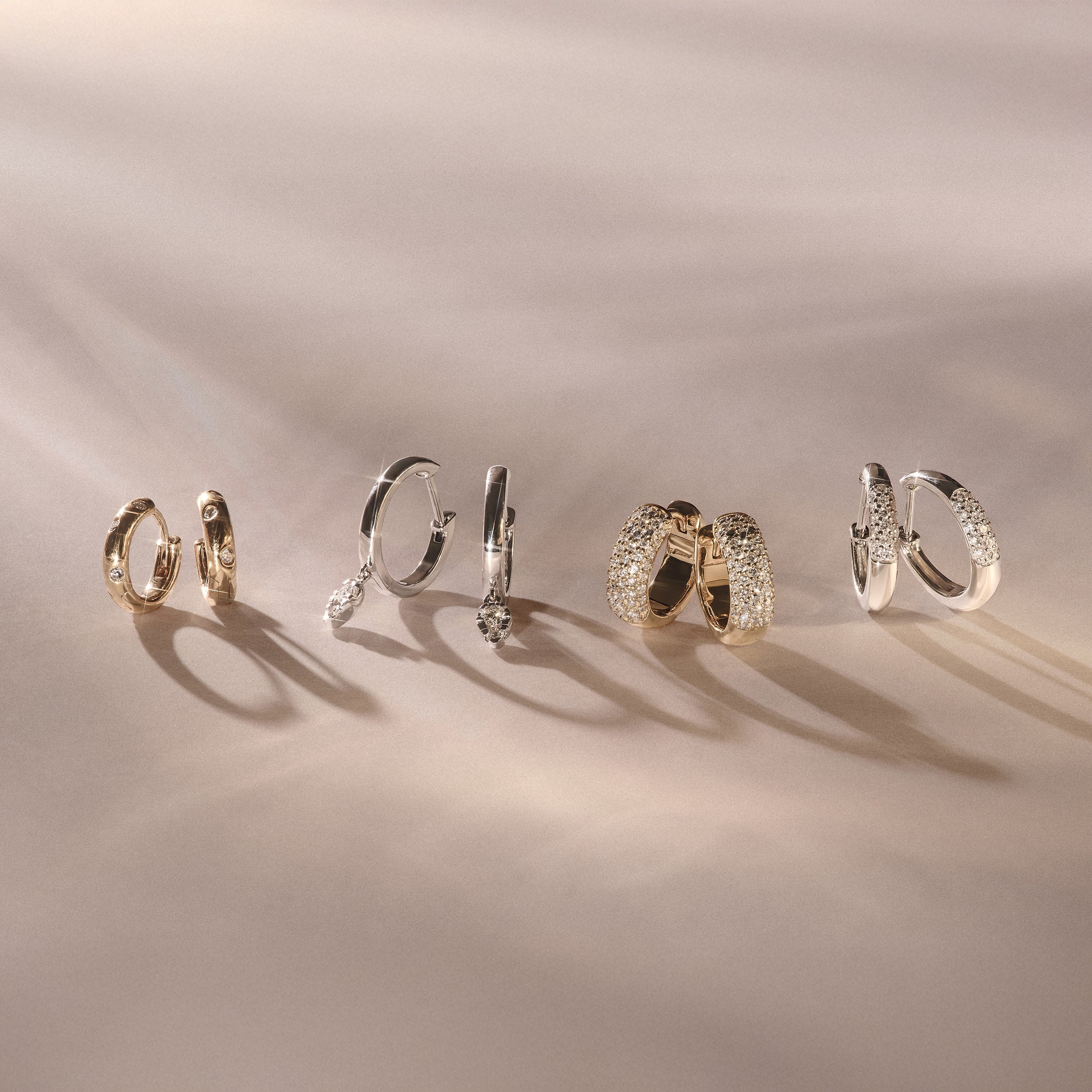 Short Micro Pavé Huggies Lab Diamond Earrings 0.25ct in 925 Silver - Image 8