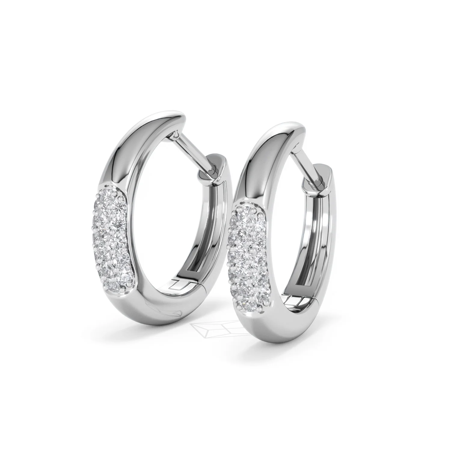 Short Micro Pavé Huggies Lab Diamond Earrings 0.25ct in 925 Silver - Image 82