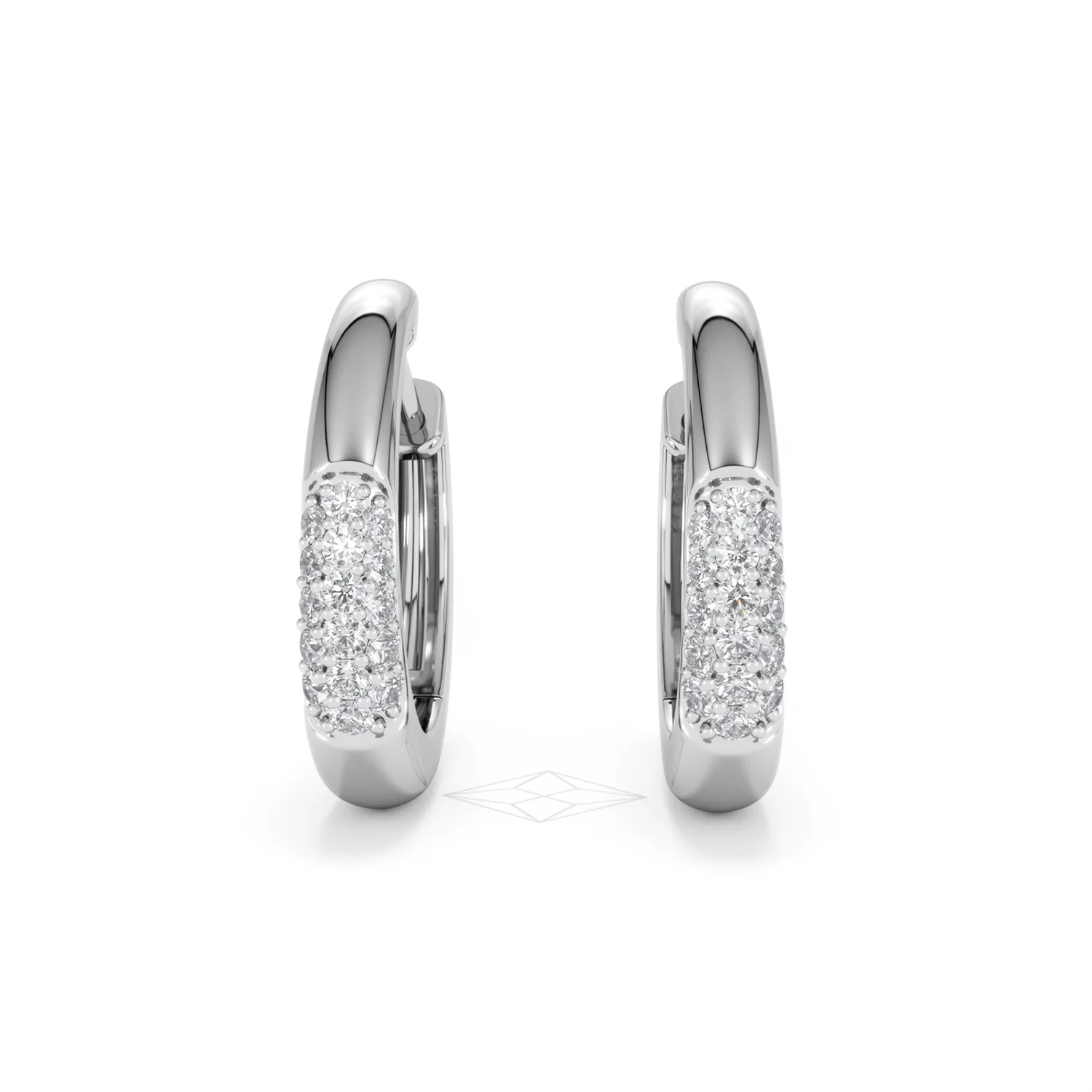 Short Micro Pavé Huggies Lab Diamond Earrings 0.25ct in 925 Silver - Image 88