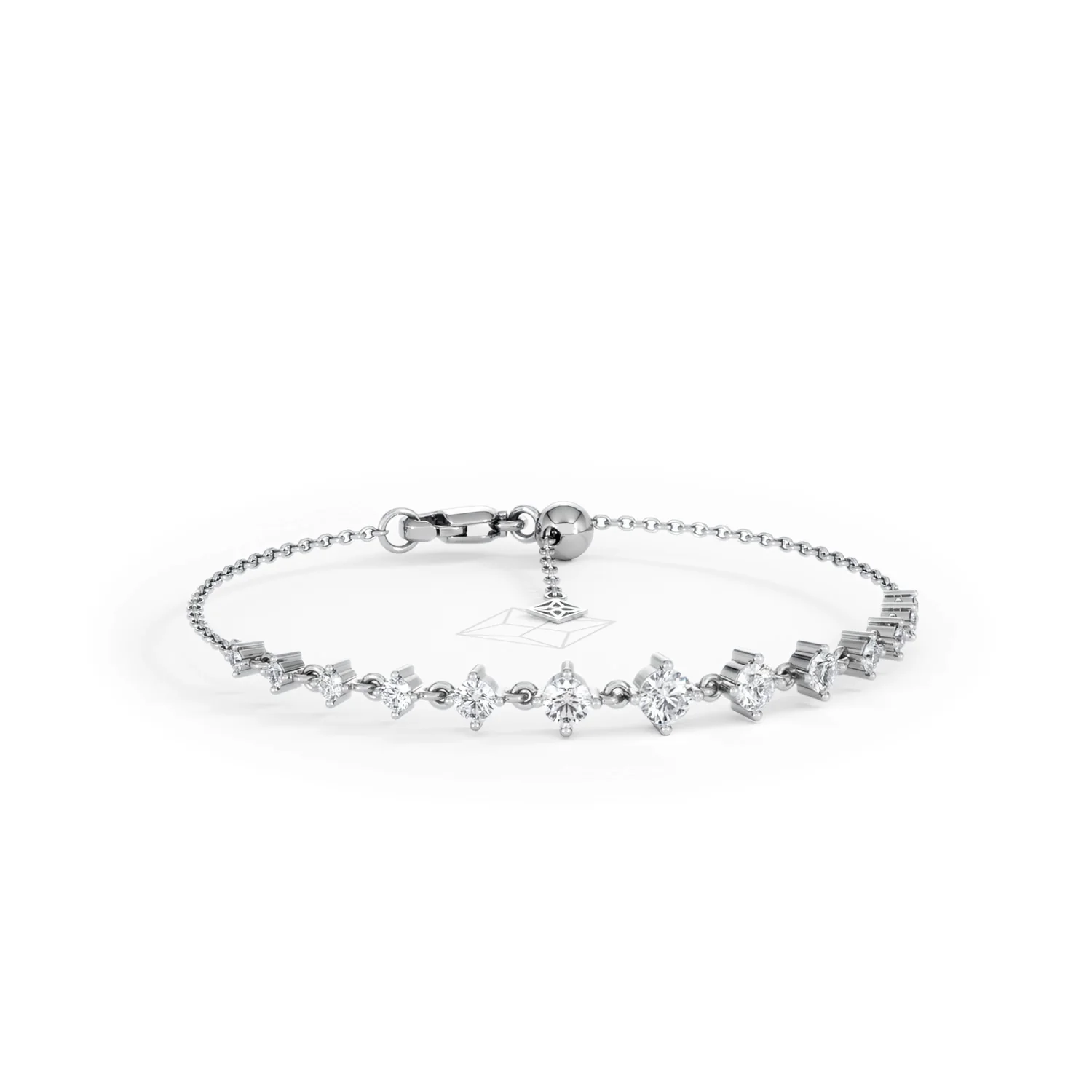 Moments 1.00ct Round Cut Lab Diamond Adjustable Tennis Bracelet in Sterling Silver - Image 13