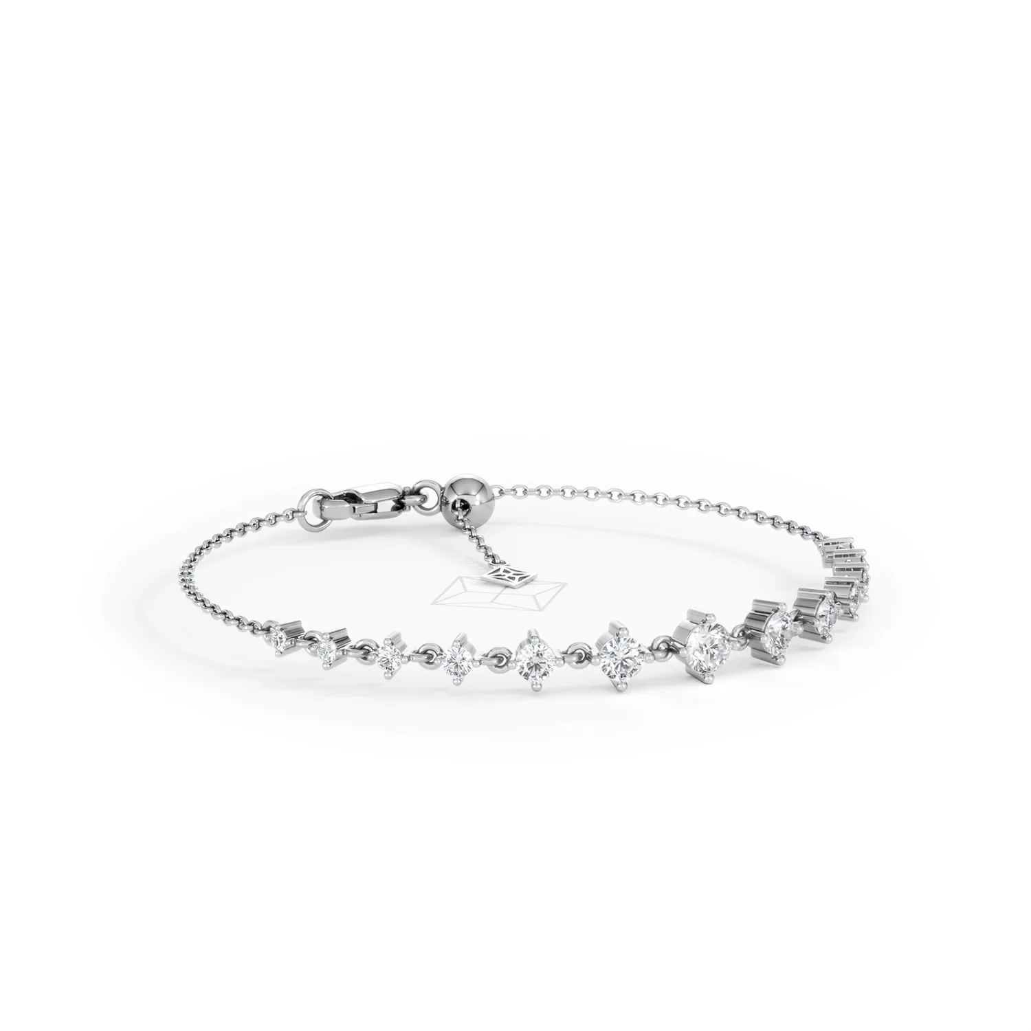 Moments 1.00ct Round Cut Lab Diamond Adjustable Tennis Bracelet in Sterling Silver - Image 16