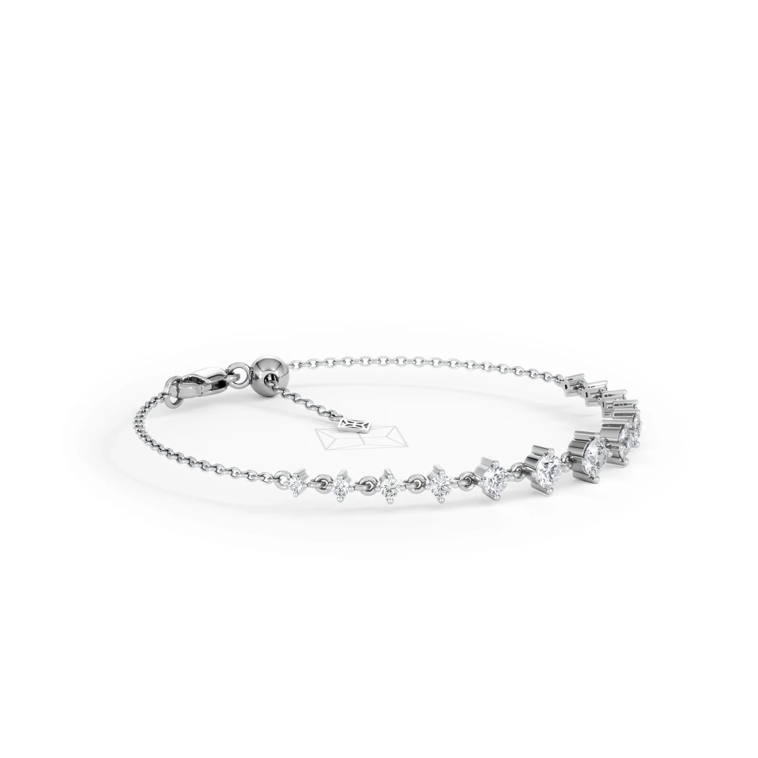 Moments 1.00ct Round Cut Lab Diamond Adjustable Tennis Bracelet in Sterling Silver - Image 21
