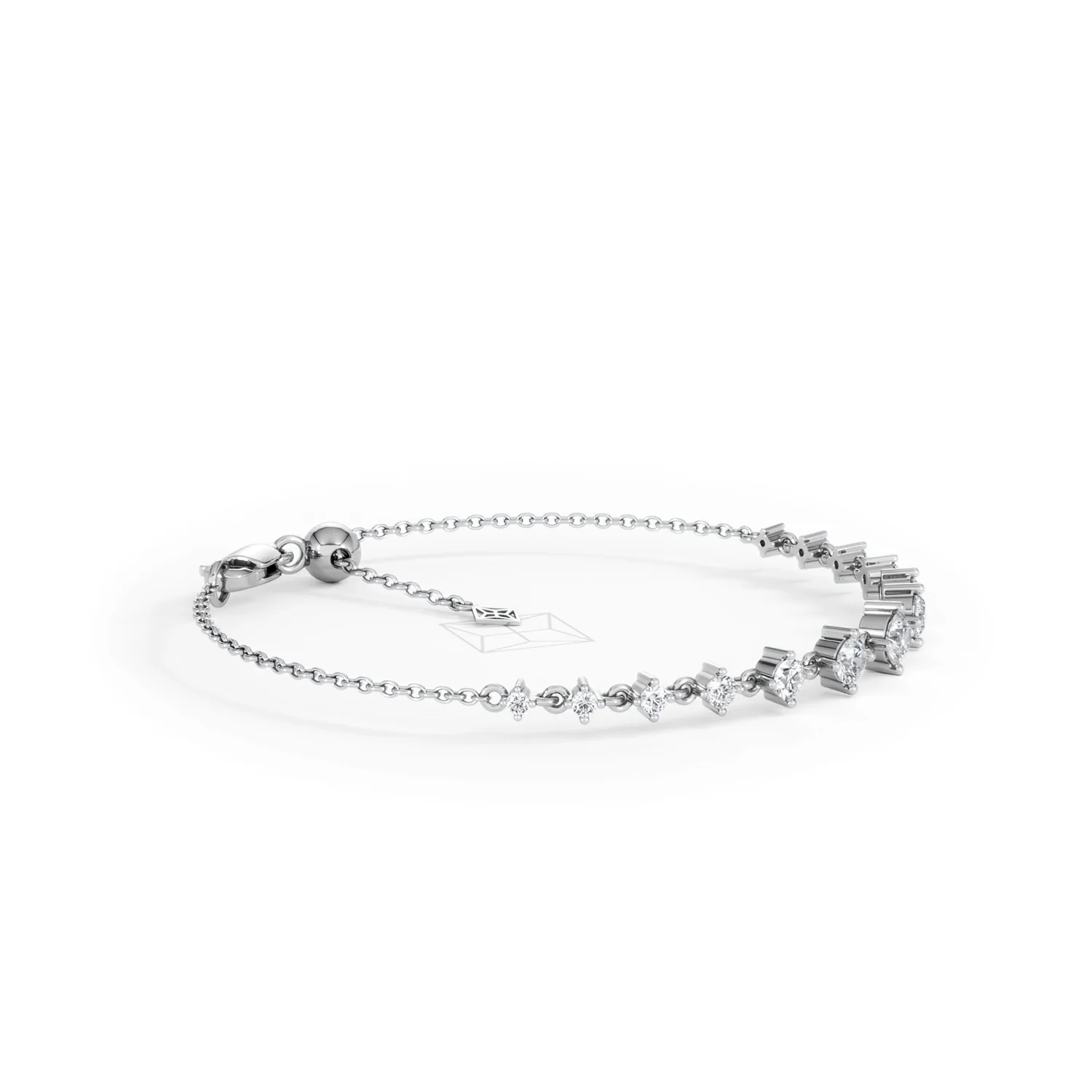 Moments 1.00ct Round Cut Lab Diamond Adjustable Tennis Bracelet in Sterling Silver - Image 24