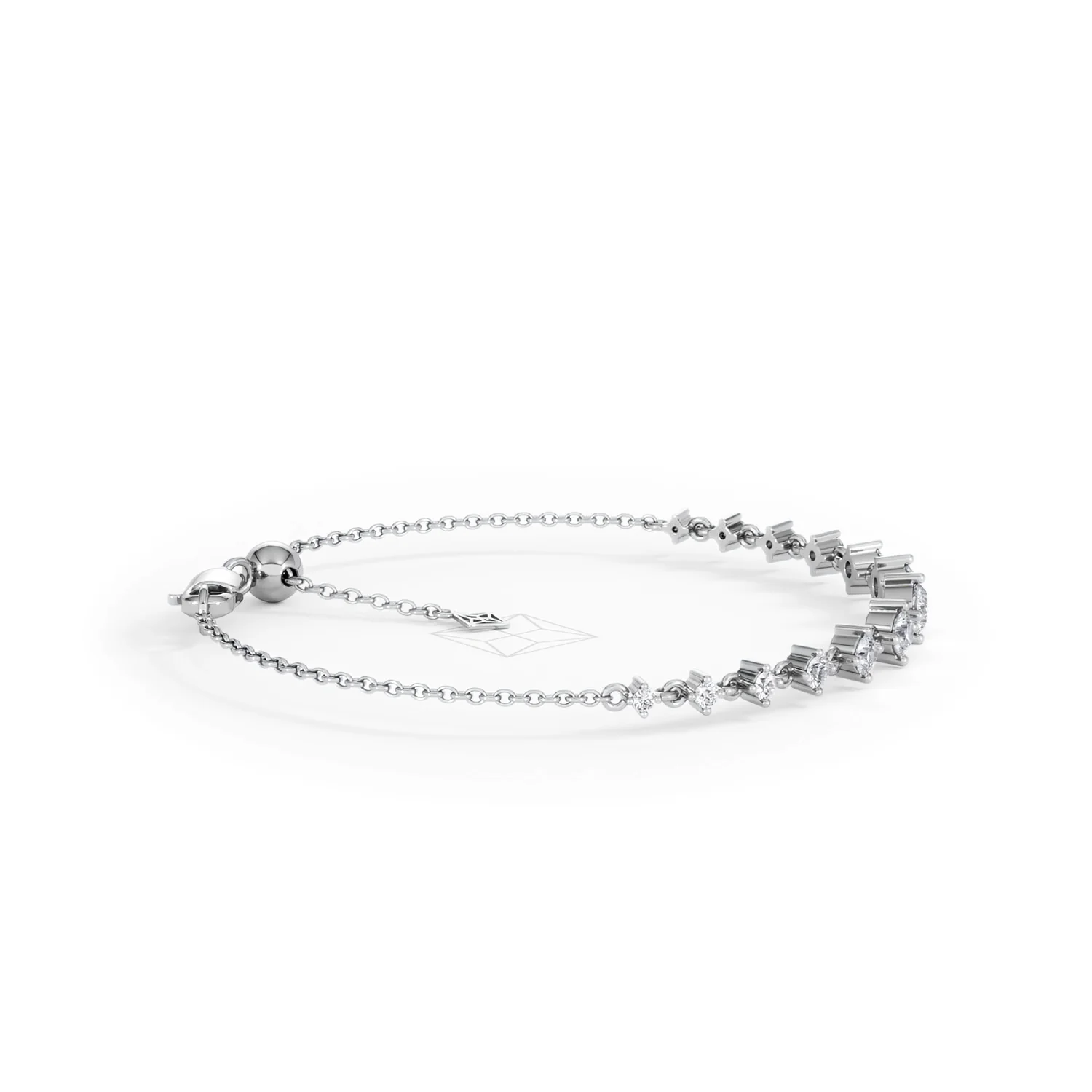 Moments 1.00ct Round Cut Lab Diamond Adjustable Tennis Bracelet in Sterling Silver - Image 28