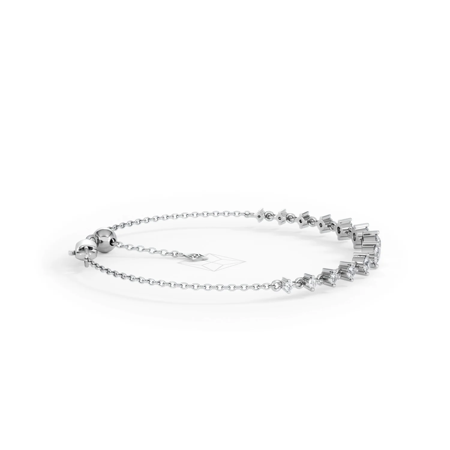 Moments 1.00ct Round Cut Lab Diamond Adjustable Tennis Bracelet in Sterling Silver - Image 30