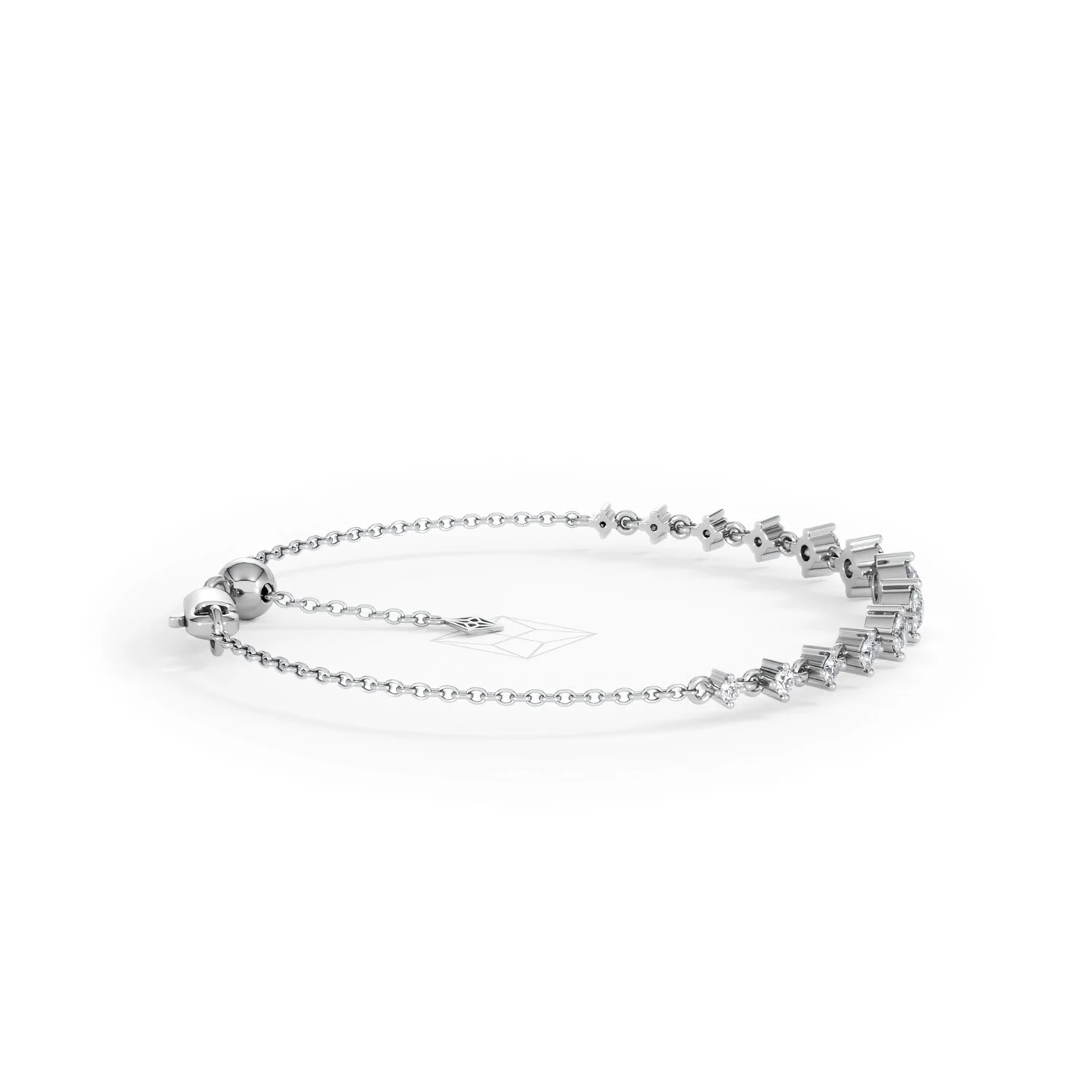 Moments 1.00ct Round Cut Lab Diamond Adjustable Tennis Bracelet in Sterling Silver - Image 31