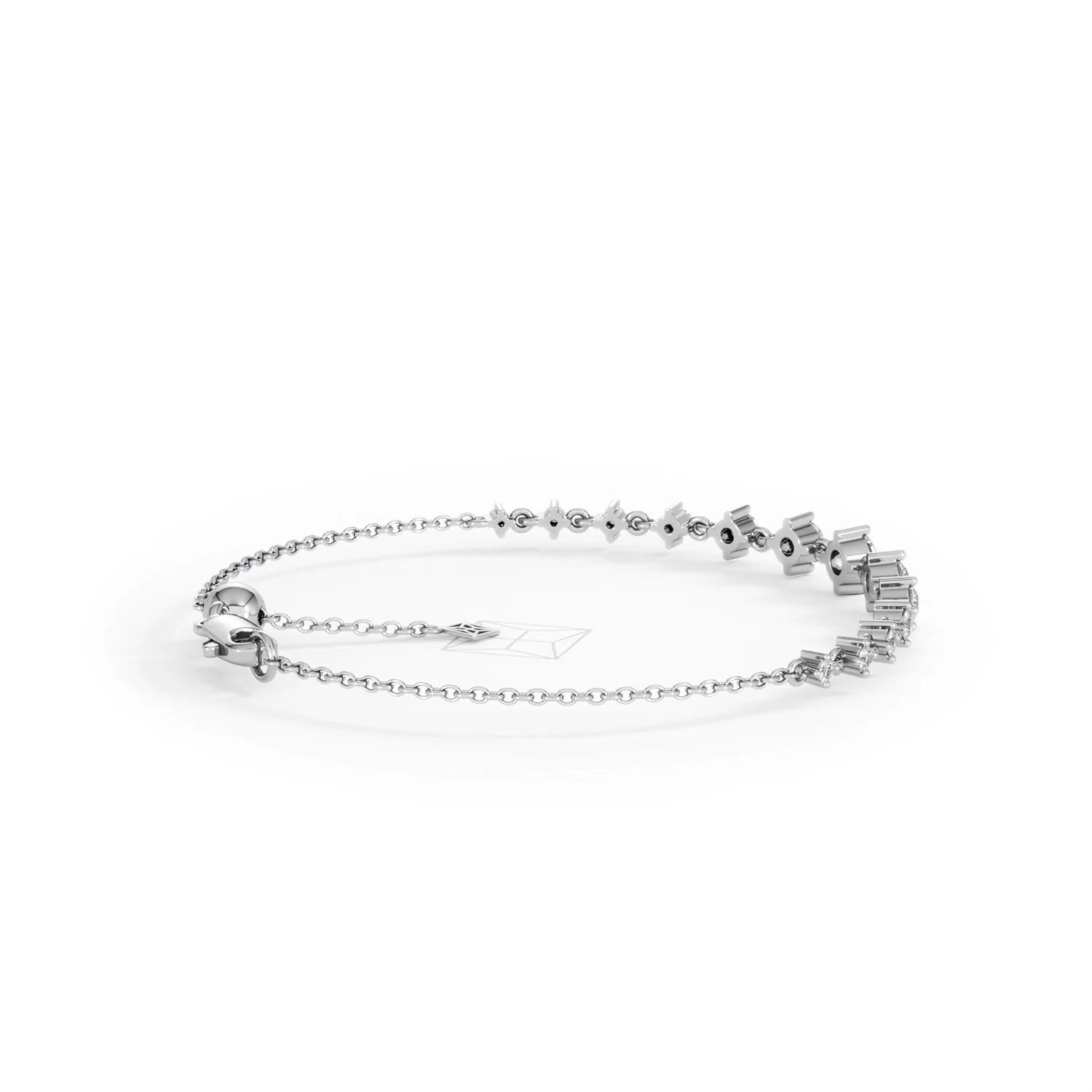 Moments 1.00ct Round Cut Lab Diamond Adjustable Tennis Bracelet in Sterling Silver - Image 35