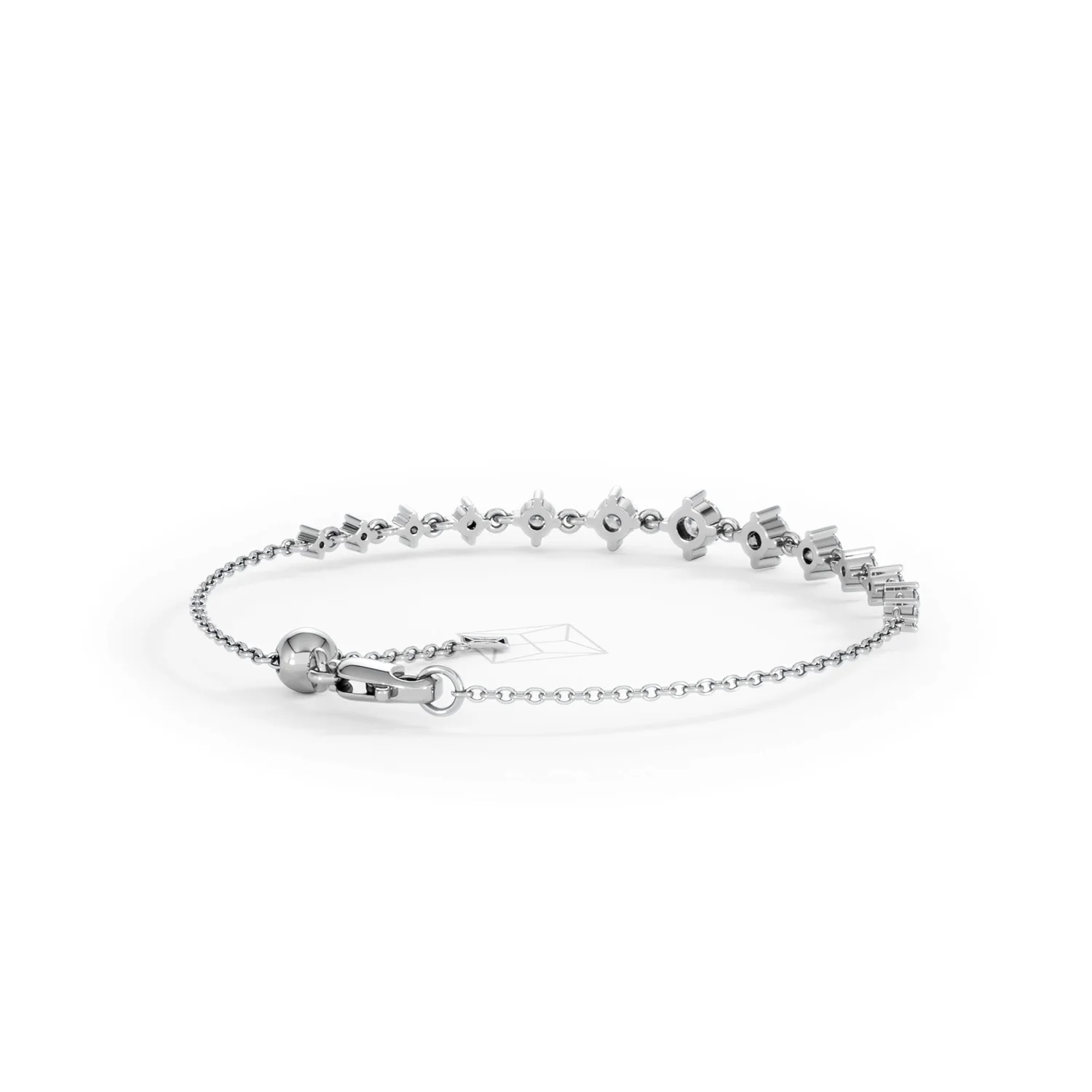 Moments 1.00ct Round Cut Lab Diamond Adjustable Tennis Bracelet in Sterling Silver - Image 43